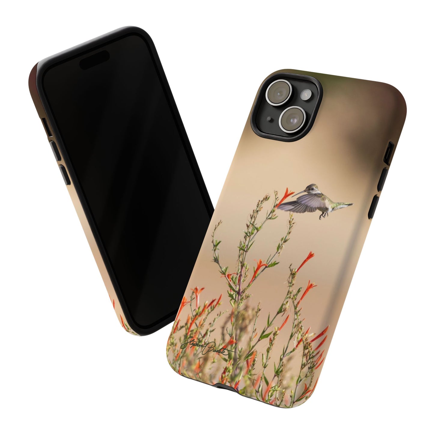 Phone Tough Case -- Hummingbird at Red Flowers