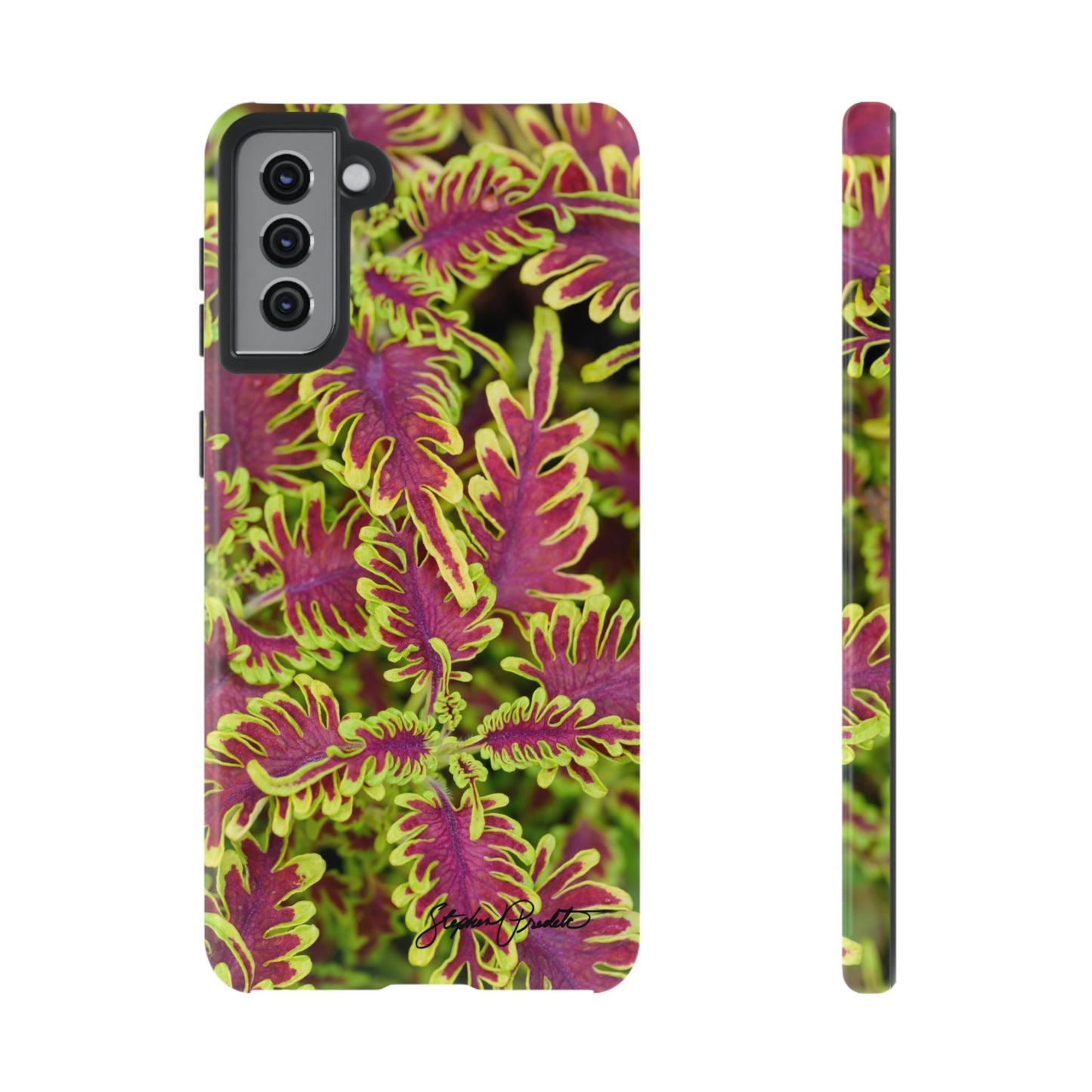 Phone Tough Case — Vibrant Variegated Botanical Design with Coleus Leaves
