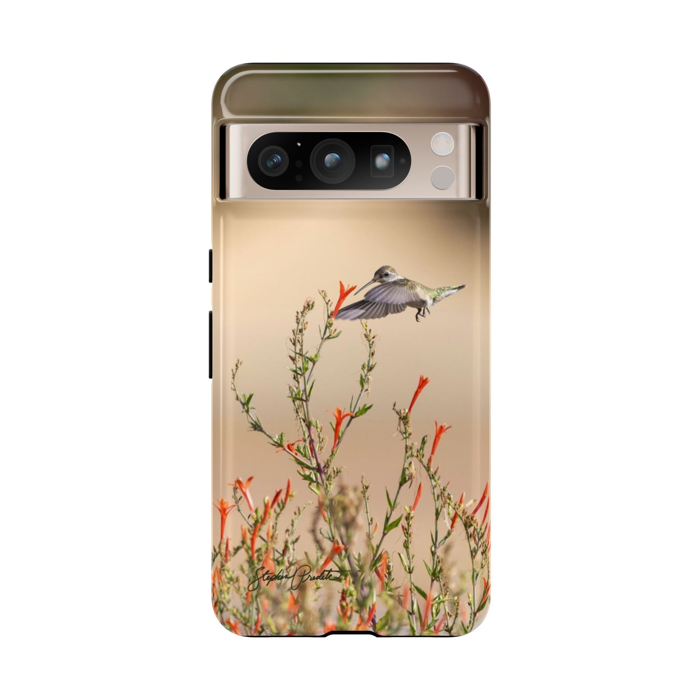 Phone Tough Case -- Hummingbird at Red Flowers