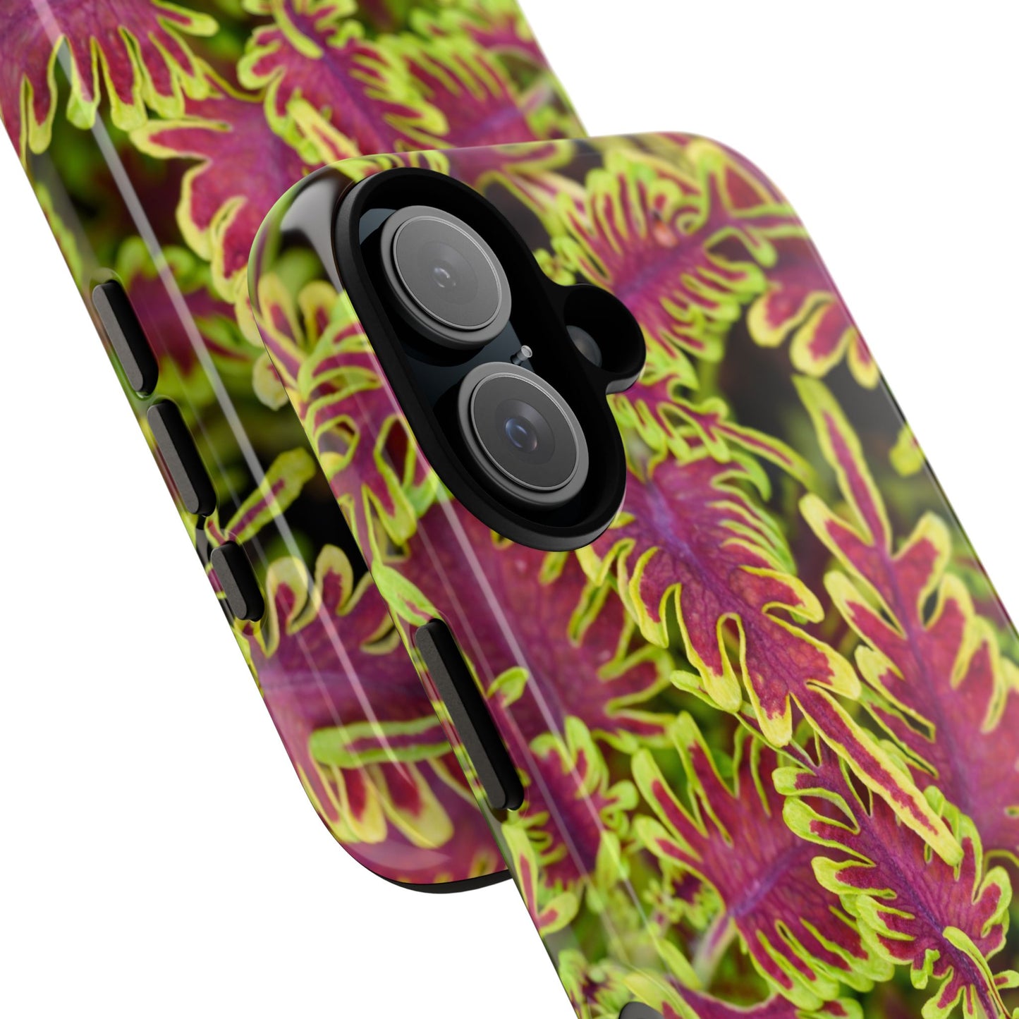 Phone Tough Case — Vibrant Variegated Botanical Design with Coleus Leaves