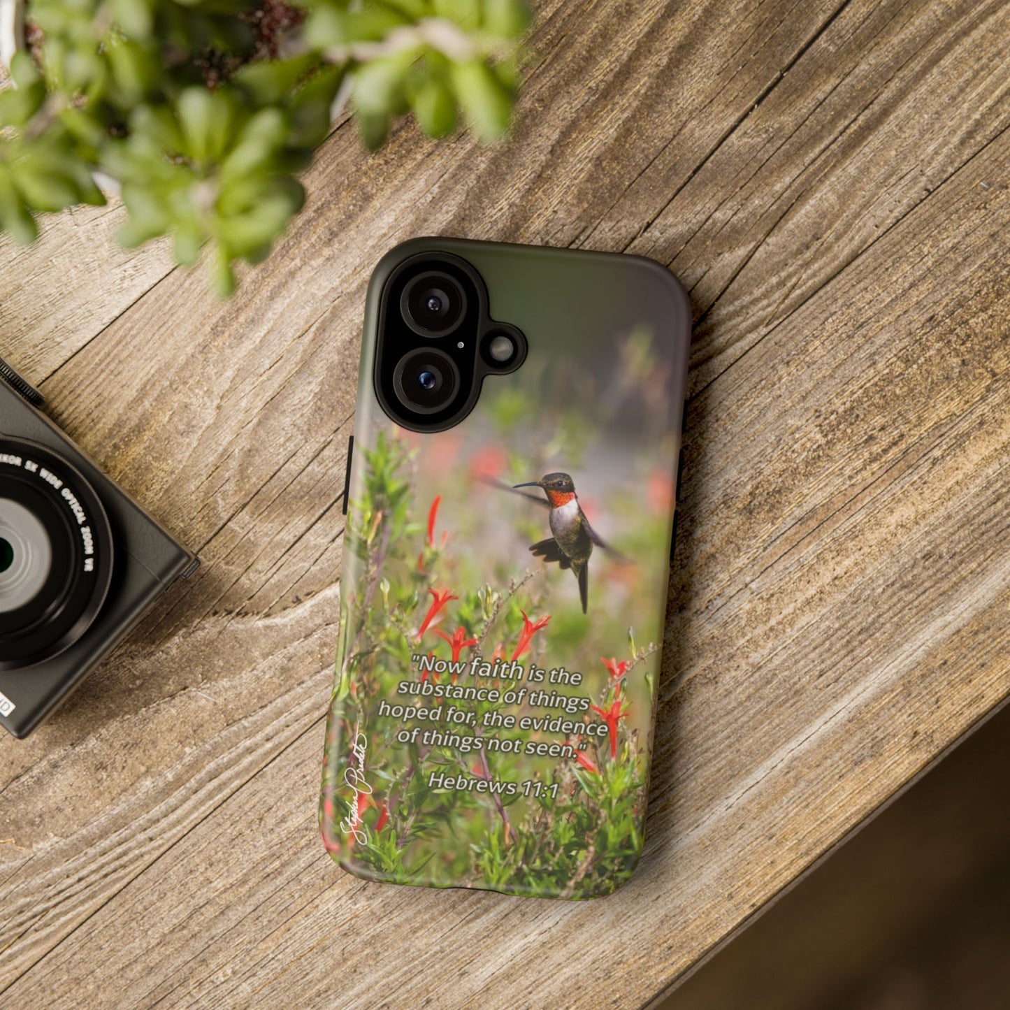 Phone Tough Case -- Heb. 11:1 -- Ruby-throated Hummingbird
