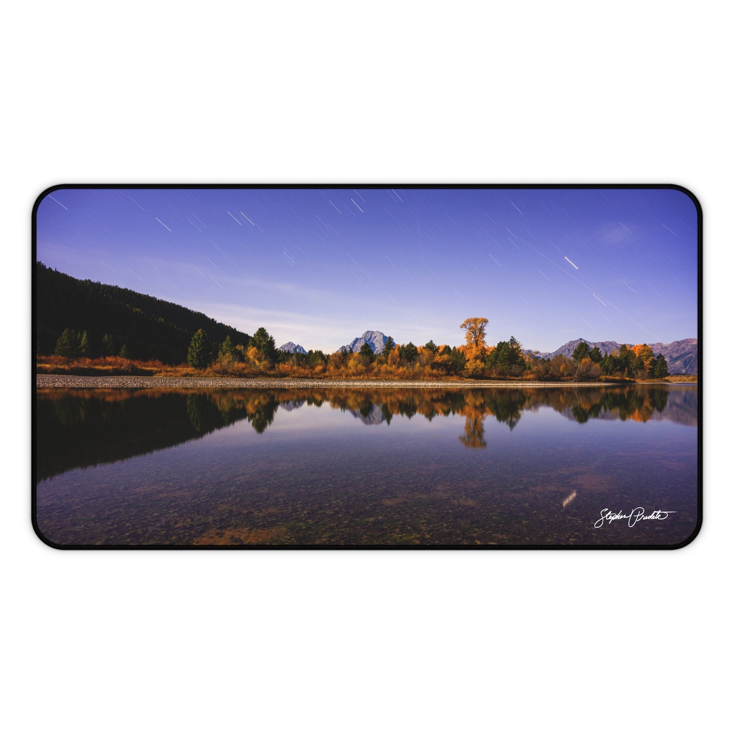 Desk Mat - Grand Teton Nighttime River Reflection