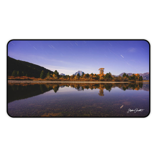 Desk Mat - Grand Teton Nighttime River Reflection