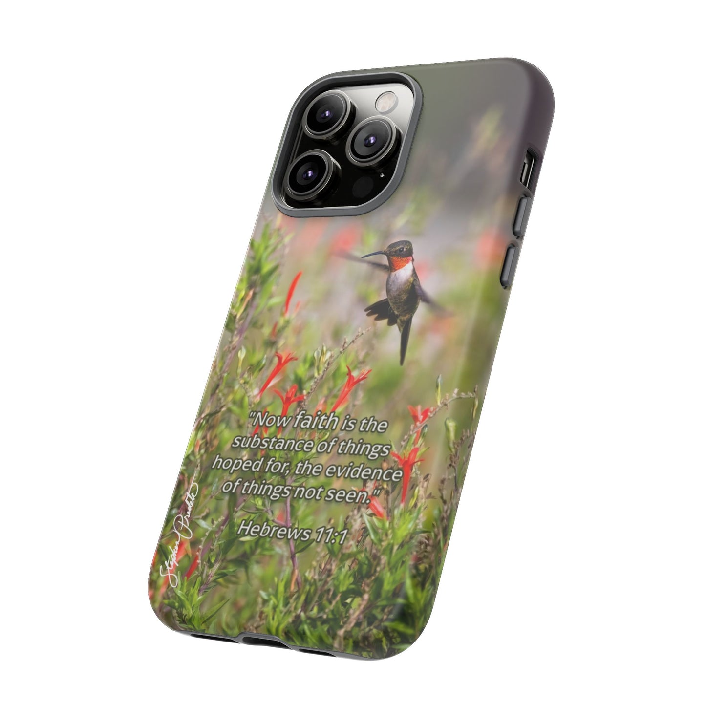 Phone Tough Case -- Heb. 11:1 -- Ruby-throated Hummingbird