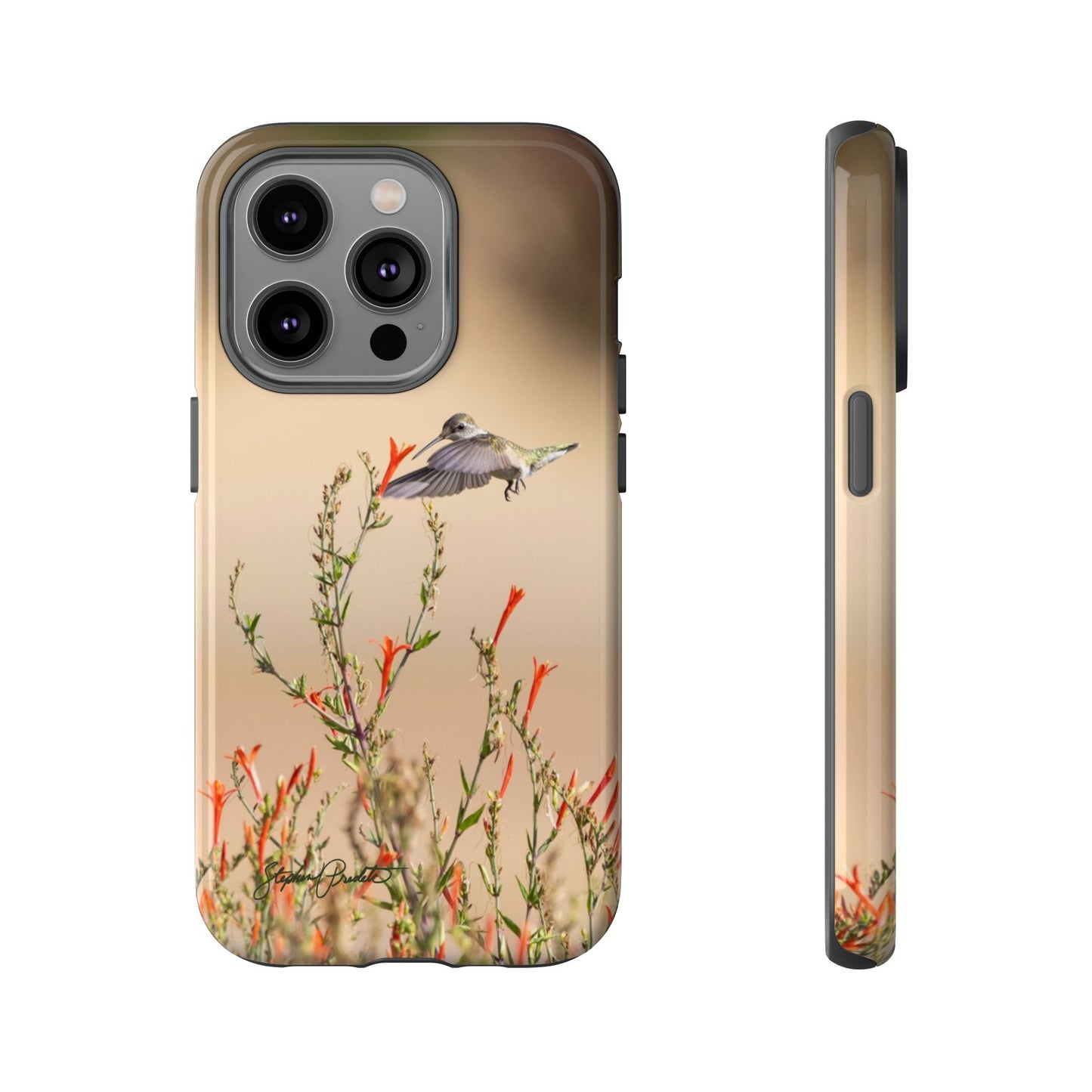 Phone Tough Case -- Hummingbird at Red Flowers