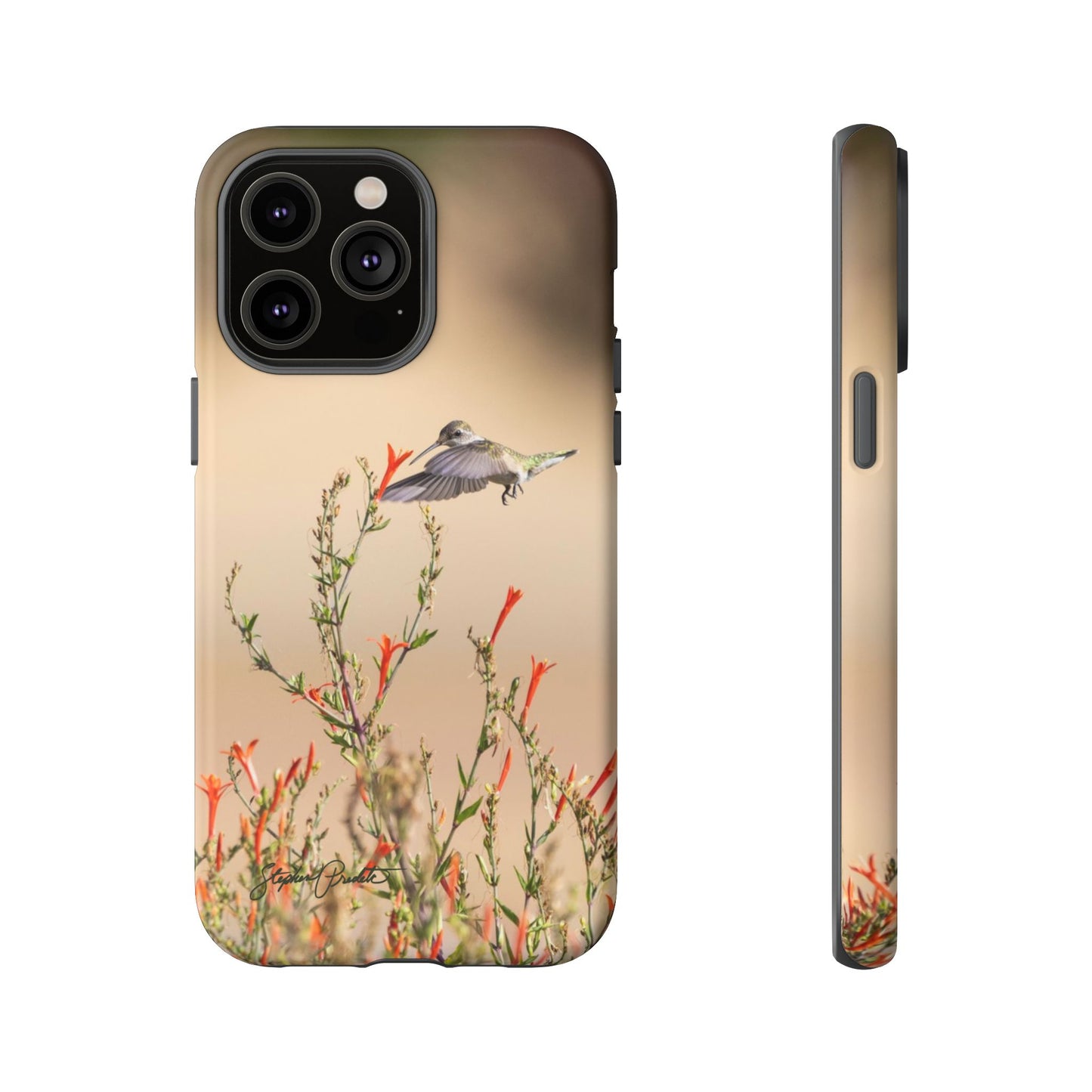 Phone Tough Case -- Hummingbird at Red Flowers