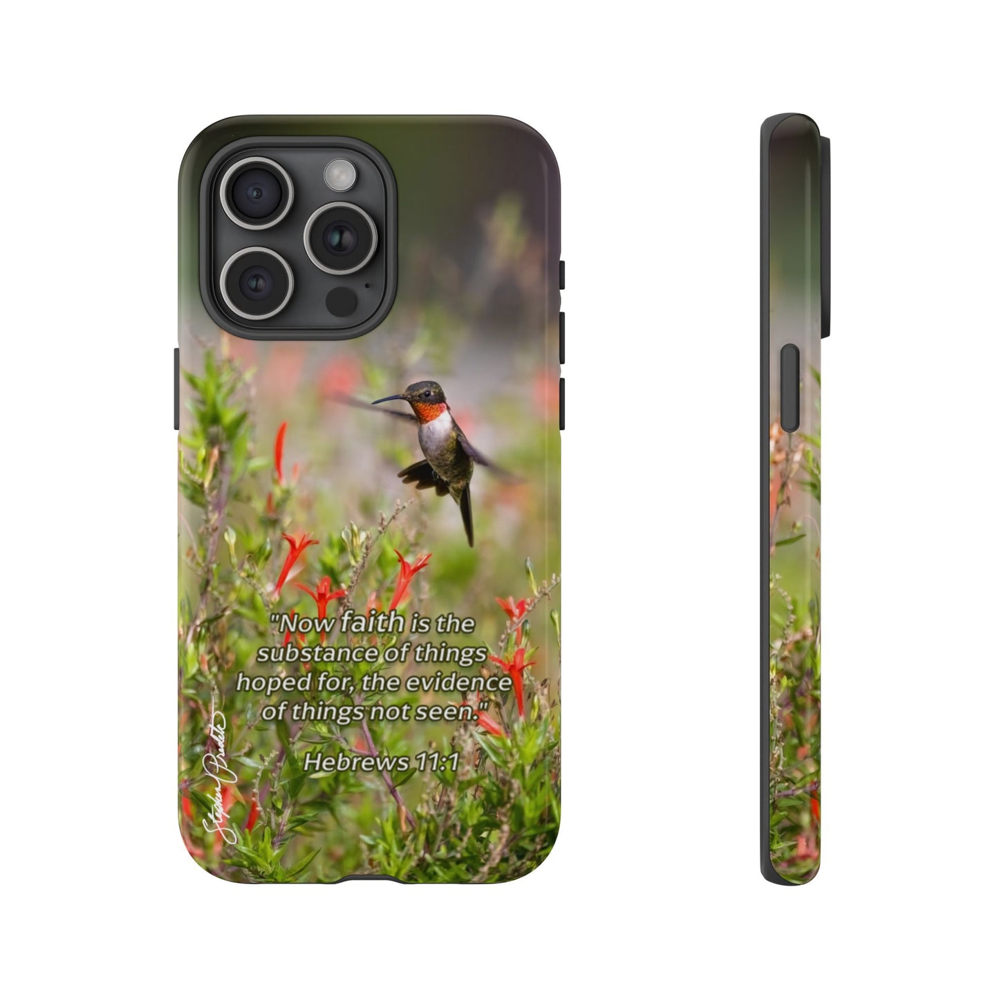 Phone Tough Case -- Heb. 11:1 -- Ruby-throated Hummingbird