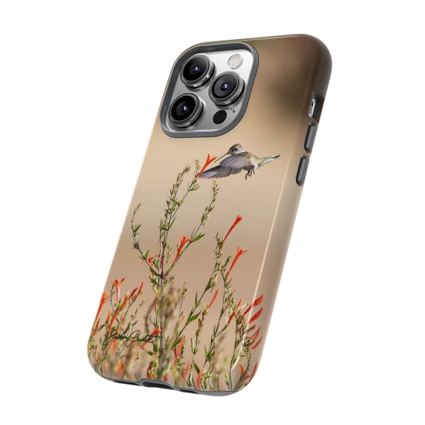 Phone Tough Case -- Hummingbird at Red Flowers