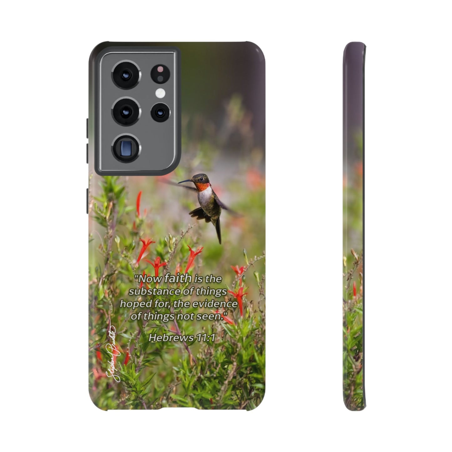 Phone Tough Case -- Heb. 11:1 -- Ruby-throated Hummingbird