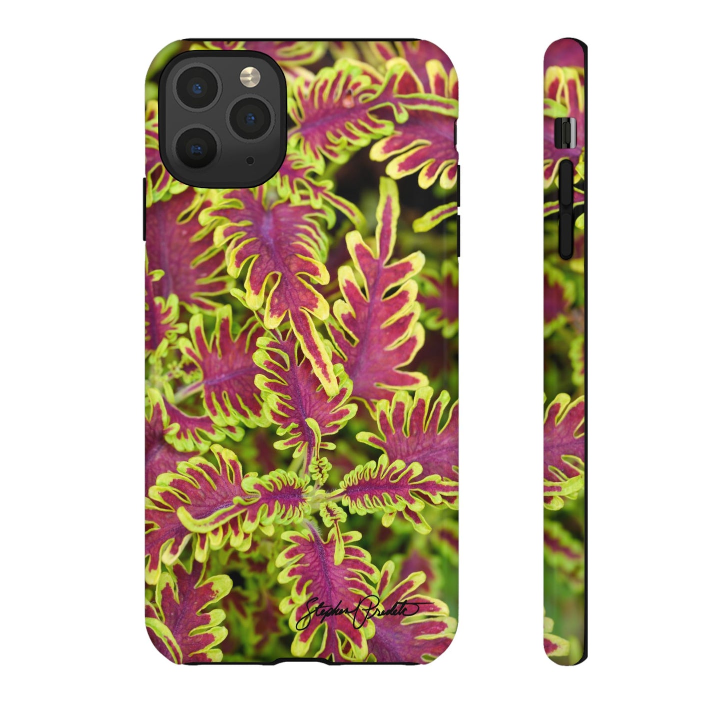 Phone Tough Case — Vibrant Variegated Botanical Design with Coleus Leaves