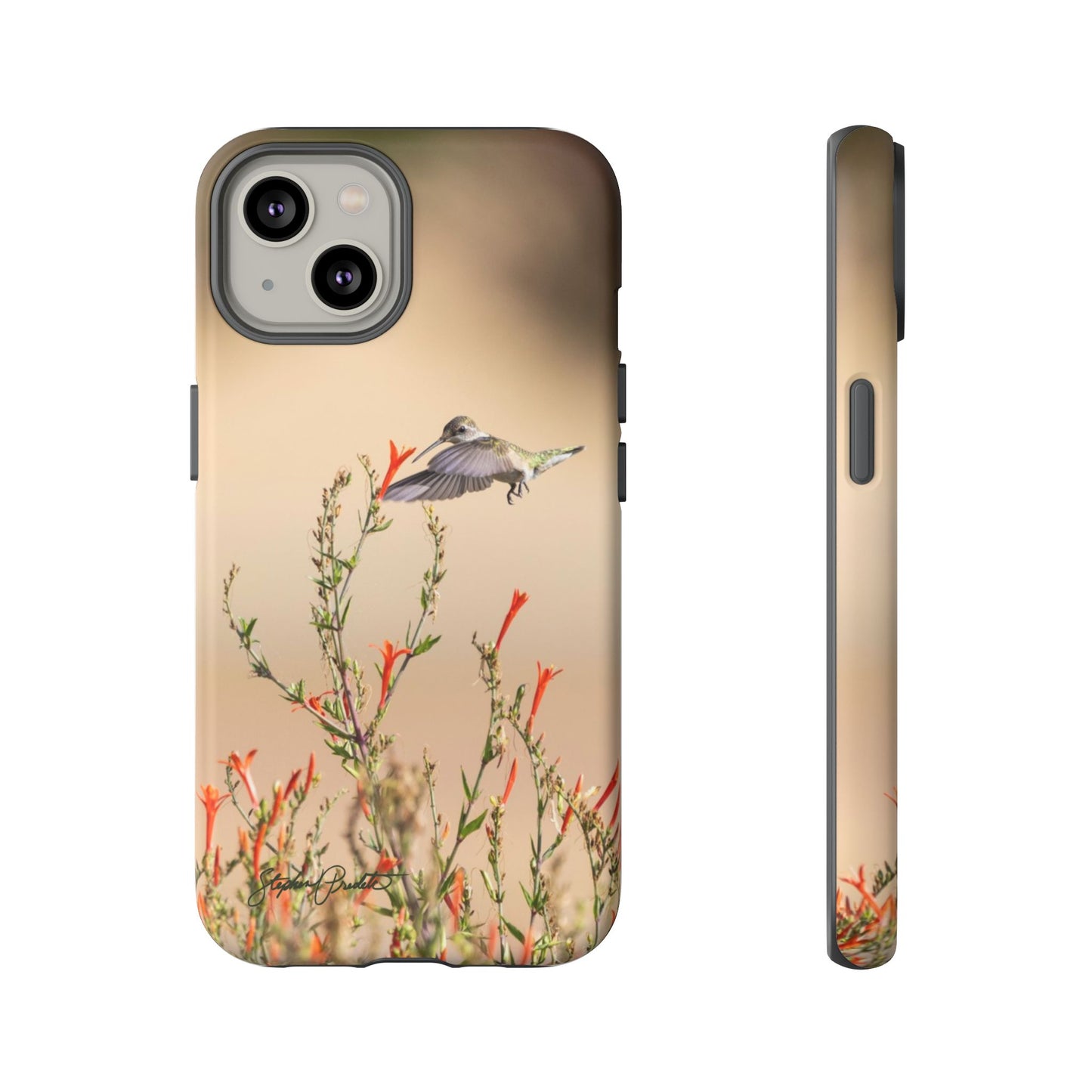Phone Tough Case -- Hummingbird at Red Flowers