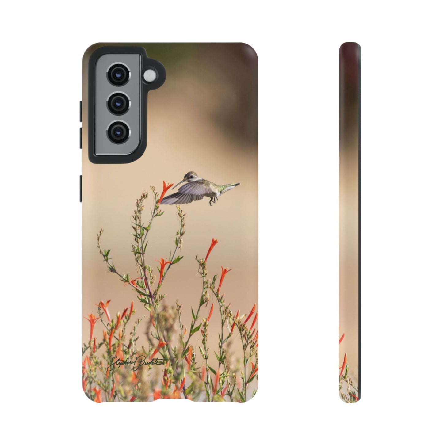 Phone Tough Case -- Hummingbird at Red Flowers