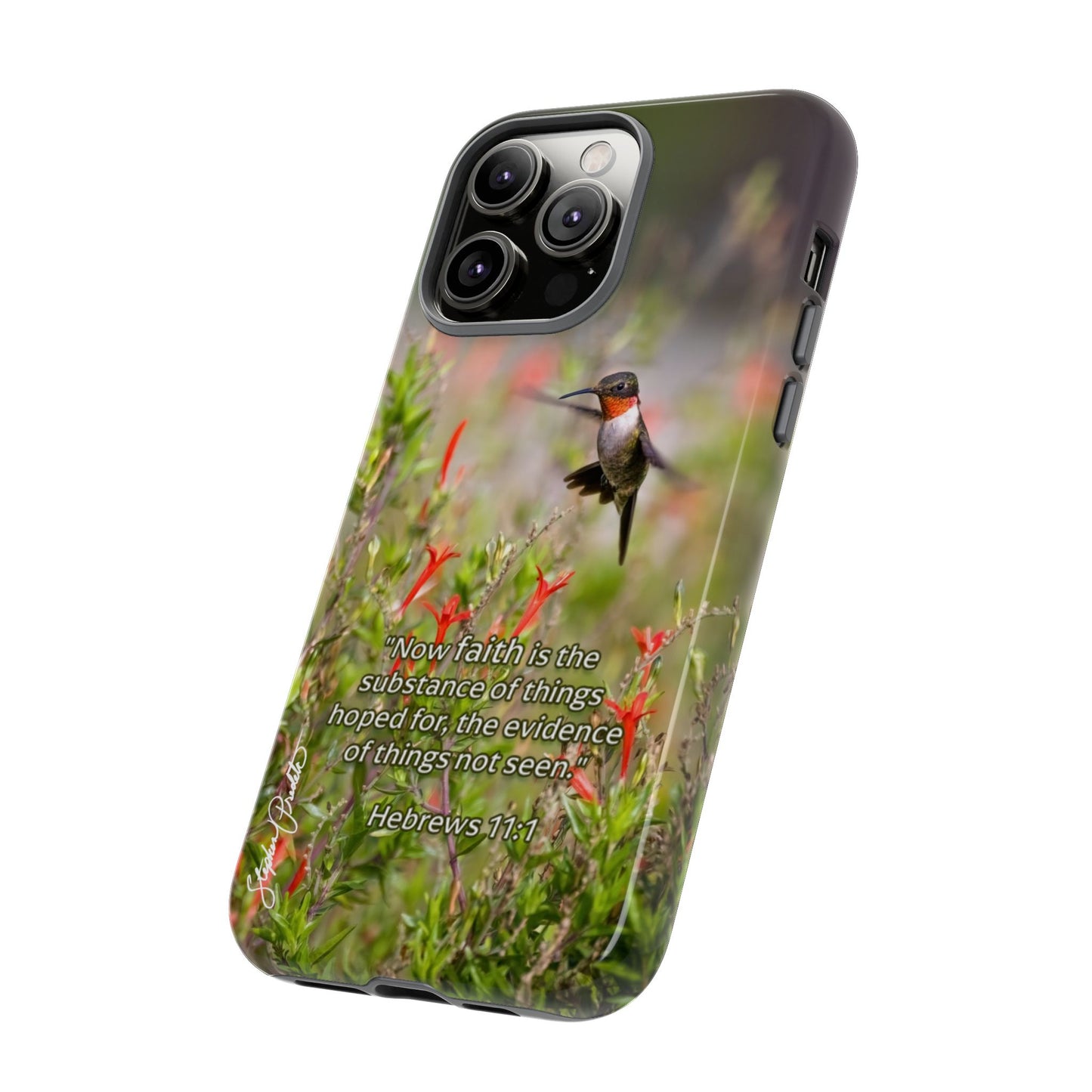 Phone Tough Case -- Heb. 11:1 -- Ruby-throated Hummingbird