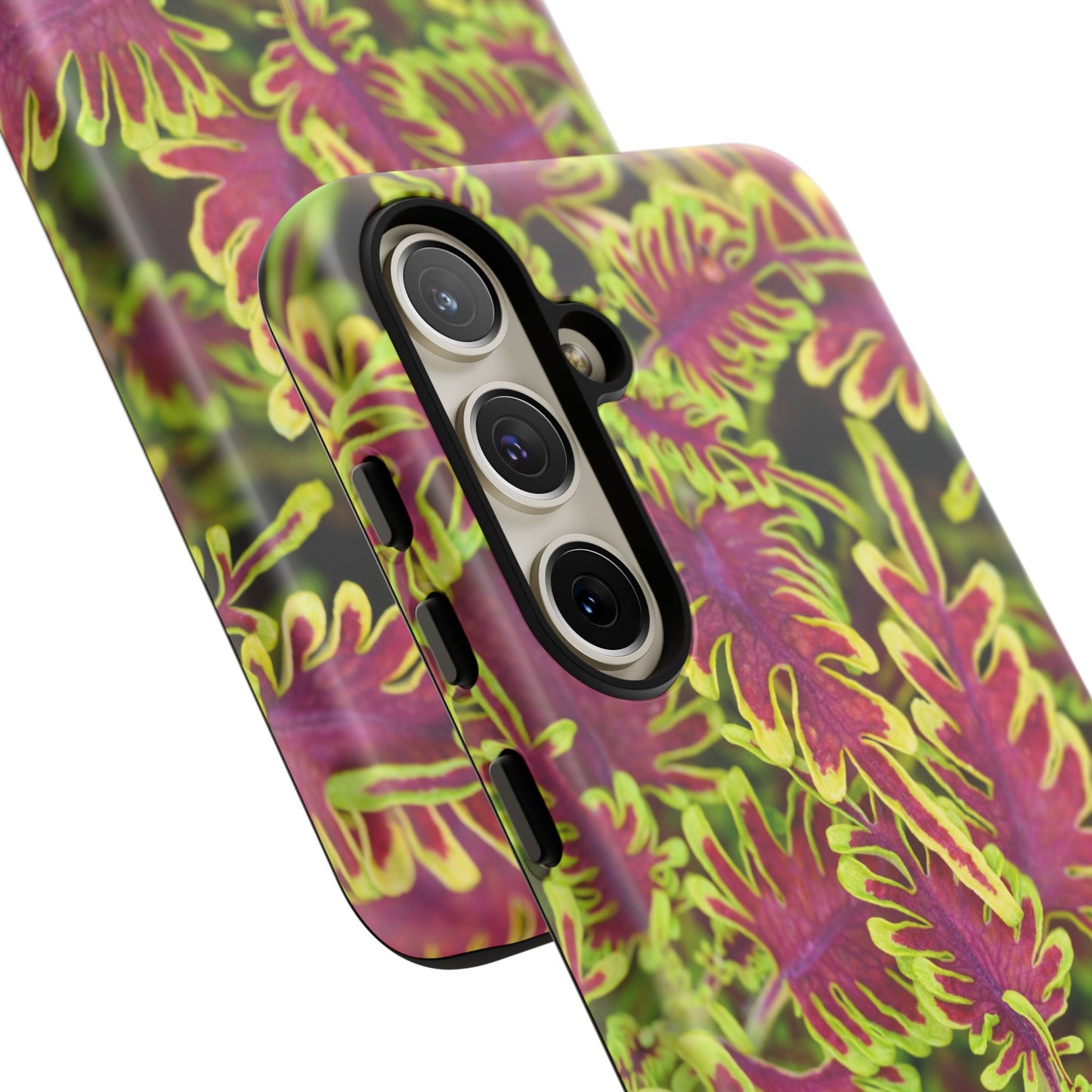 Phone Tough Case — Vibrant Variegated Botanical Design with Coleus Leaves