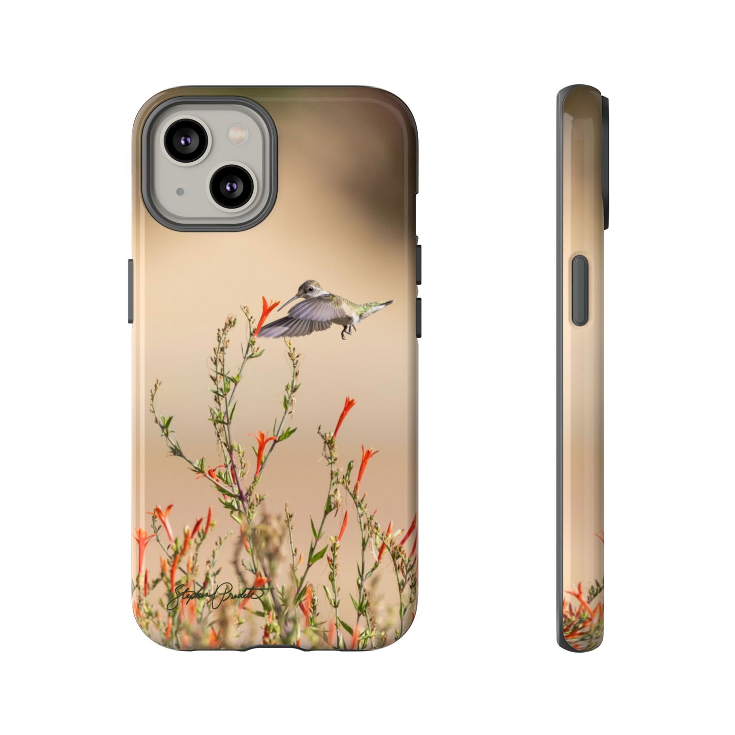 Phone Tough Case -- Hummingbird at Red Flowers