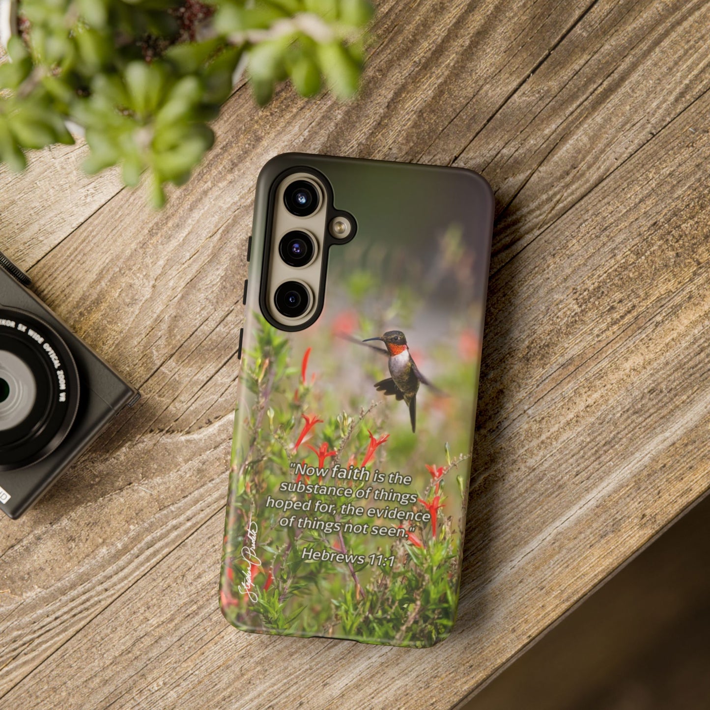 Phone Tough Case -- Heb. 11:1 -- Ruby-throated Hummingbird