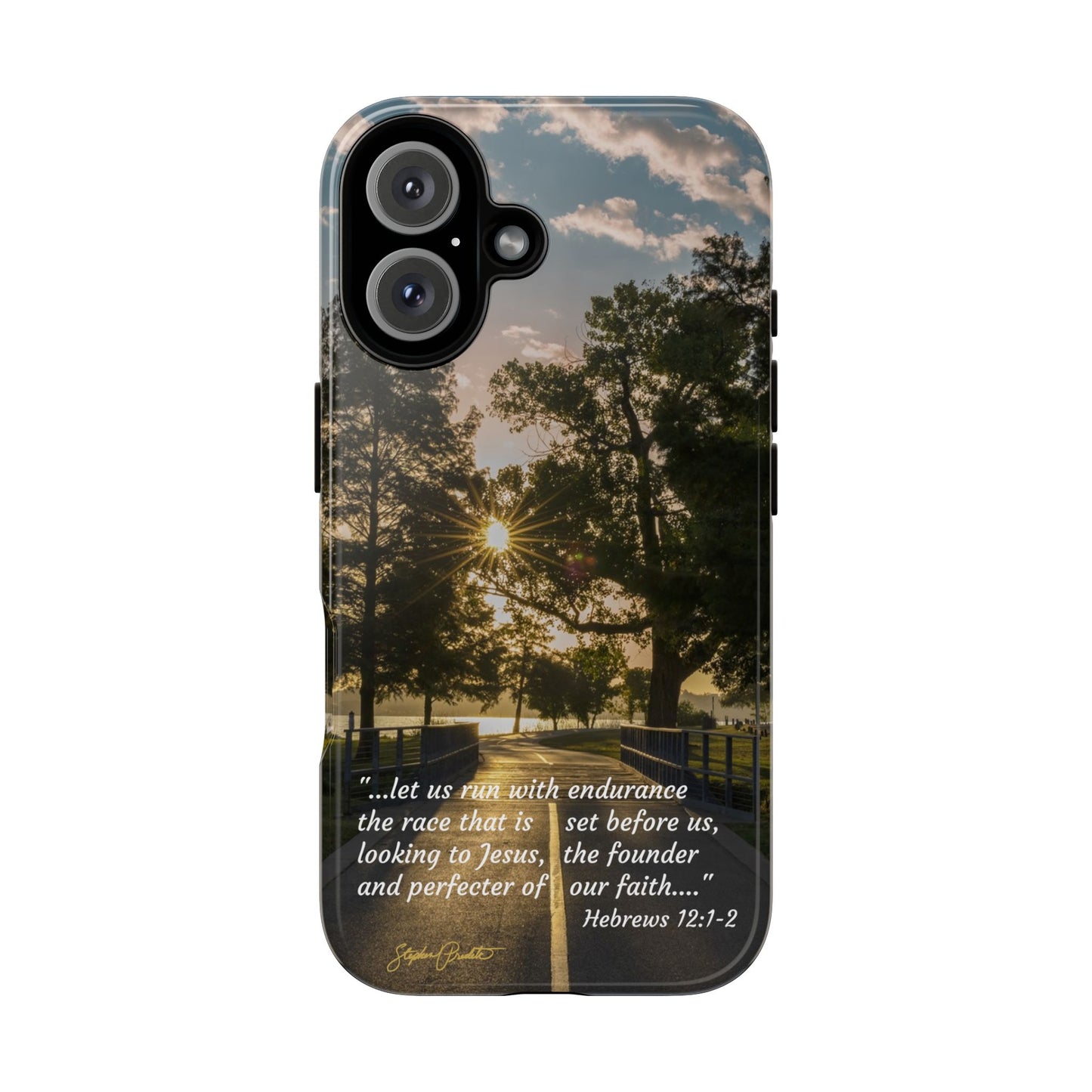 Phone Tough Case -- Heb. 12:1-2 -- Sunrise on the Running Path at White Rock Lake