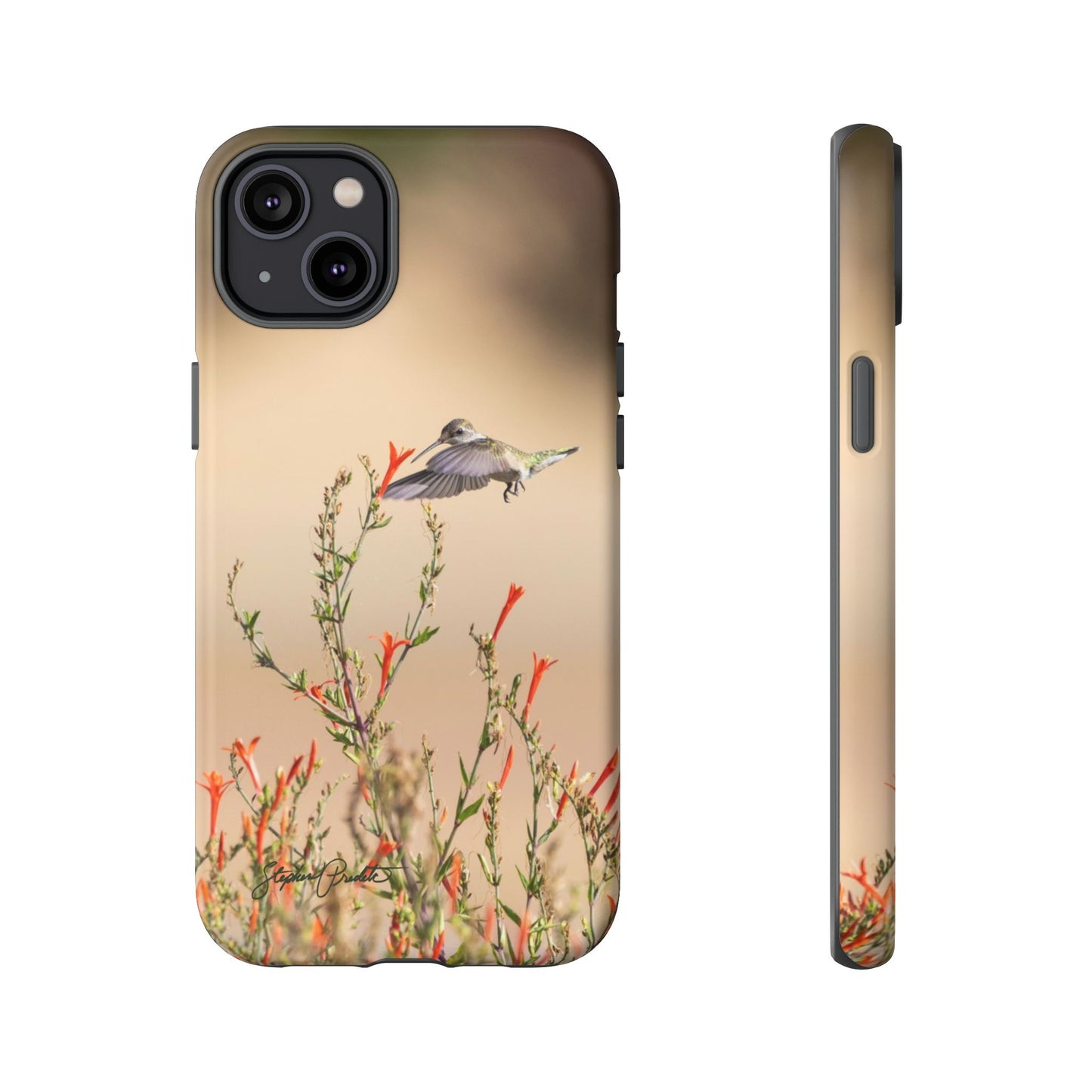 Phone Tough Case -- Hummingbird at Red Flowers