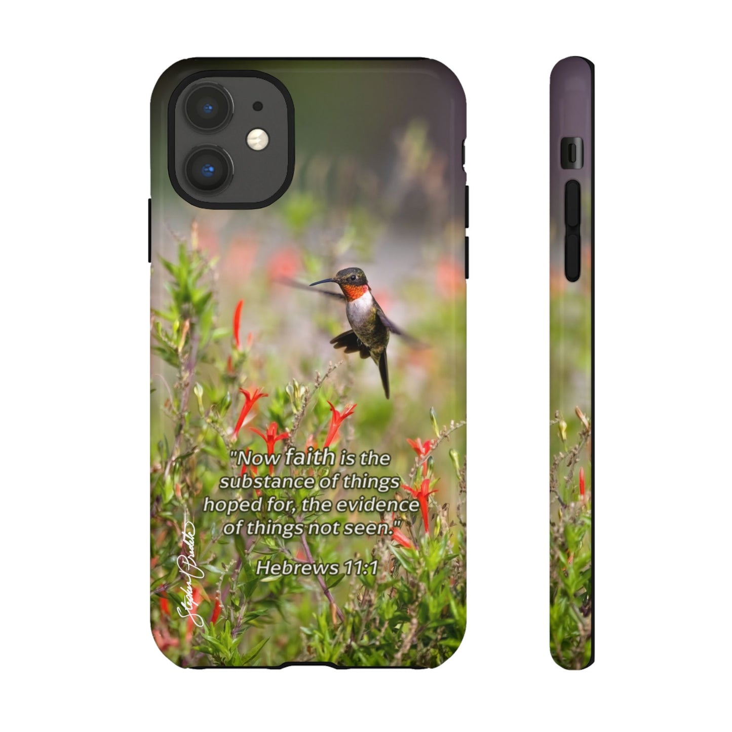 Phone Tough Case -- Heb. 11:1 -- Ruby-throated Hummingbird
