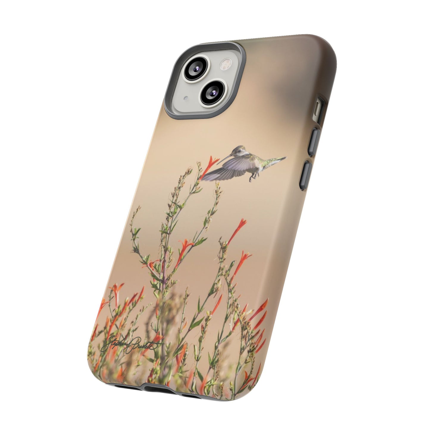 Phone Tough Case -- Hummingbird at Red Flowers