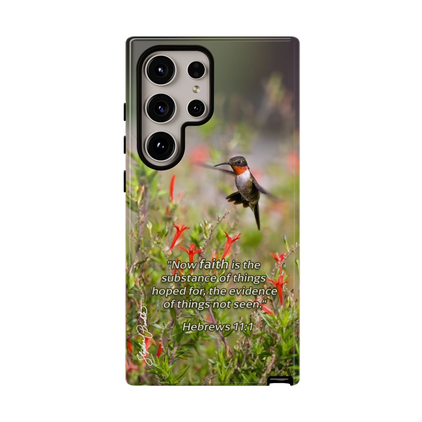 Phone Tough Case -- Heb. 11:1 -- Ruby-throated Hummingbird