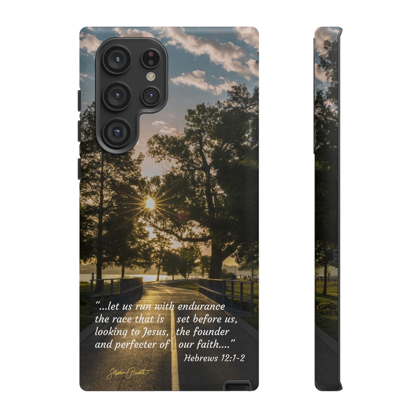 Phone Tough Case -- Heb. 12:1-2 -- Sunrise on the Running Path at White Rock Lake