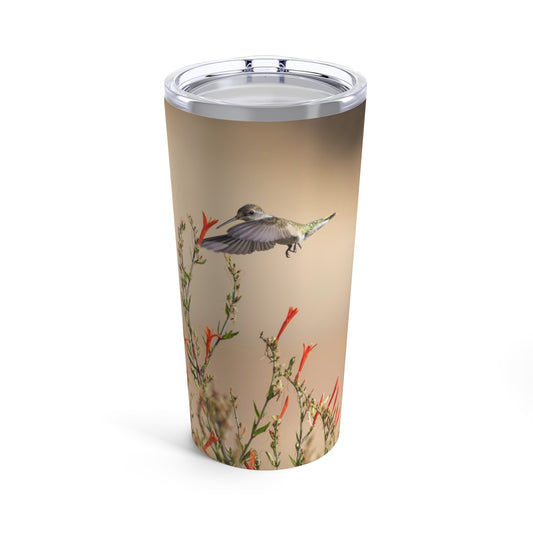 Tumbler 20oz -- Hummingbird and Flowers