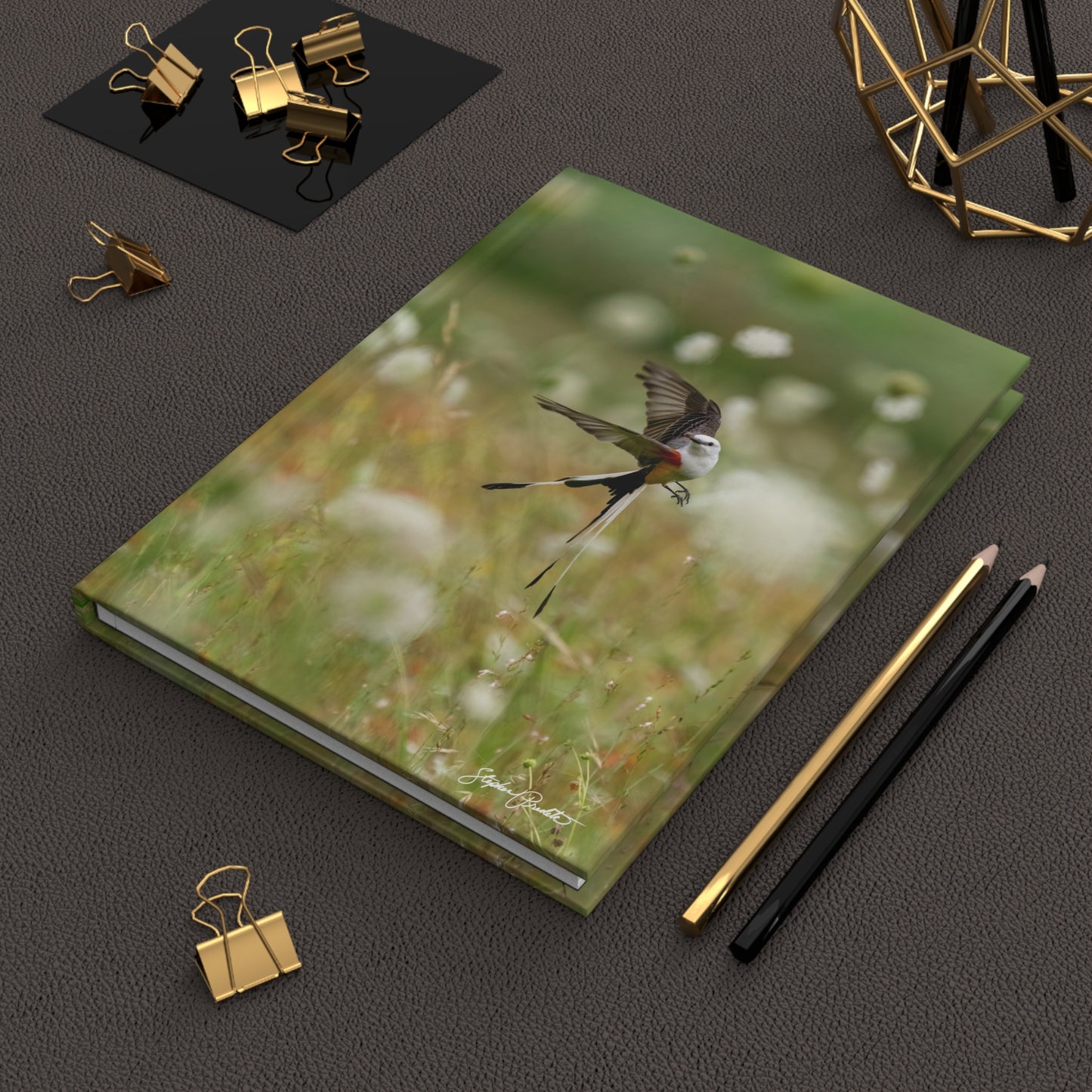 Hardcover Journal (Matte Finish) -- Scissortail Flycatcher Aerial Maneuvers