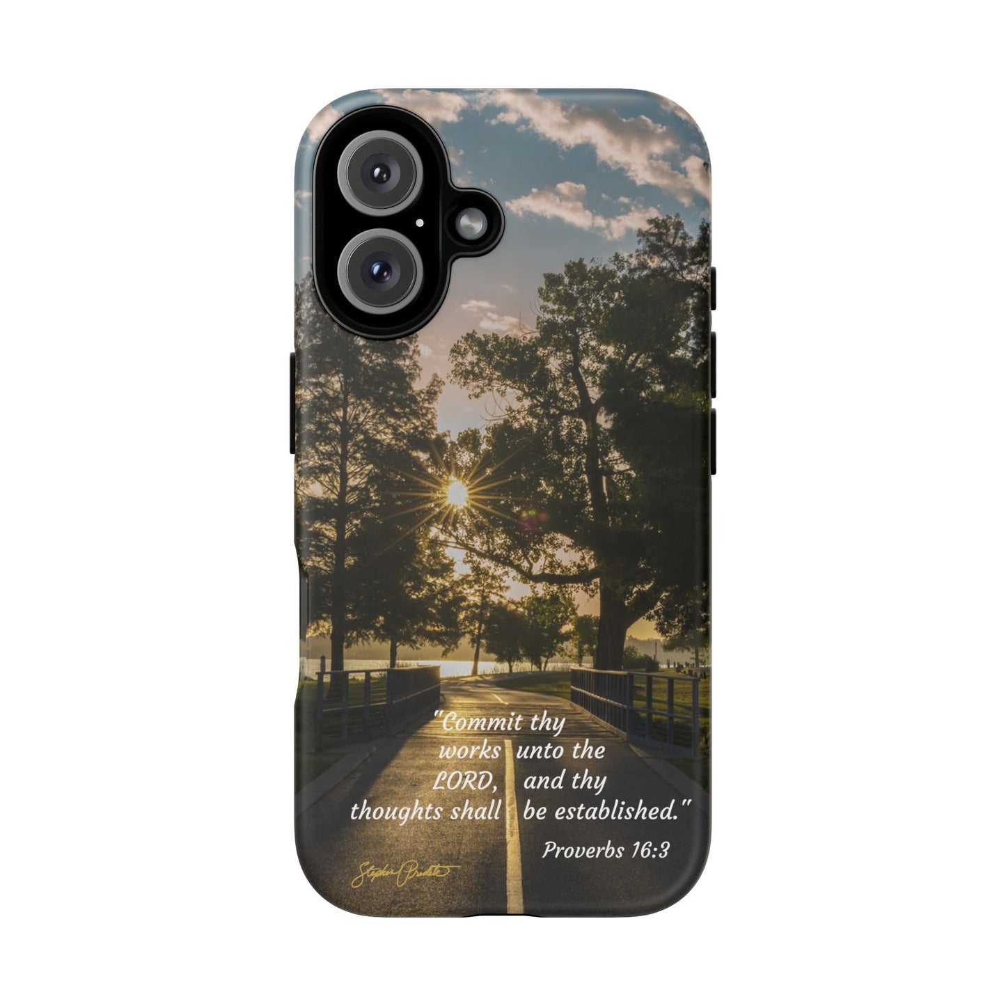 Phone Tough Case -- Prov. 16:3 -- Sunrise on the Running Path at White Rock Lake