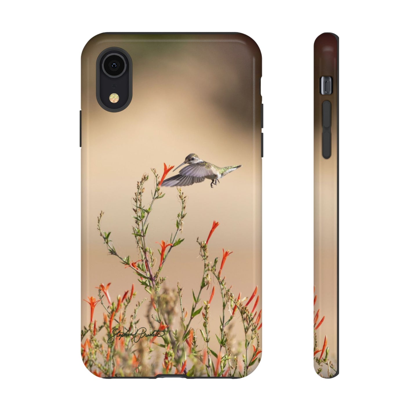 Phone Tough Case -- Hummingbird at Red Flowers