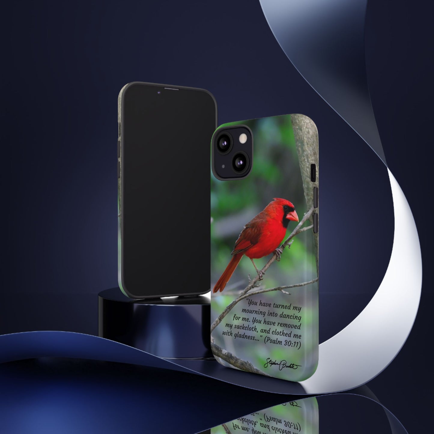 Phone Tough Case - Northern Cardinal 2 with Verse Psalm 30:11