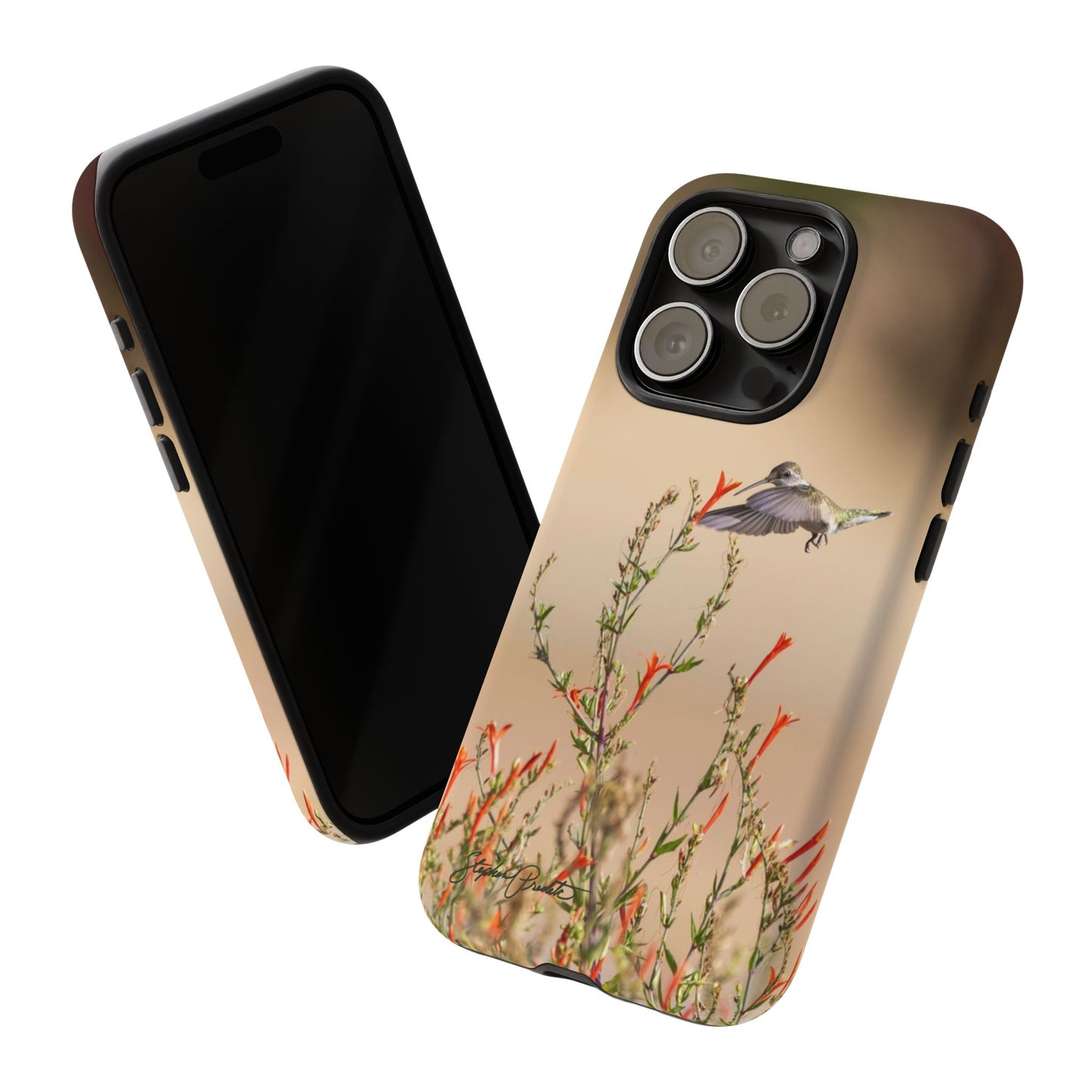 Phone Tough Case -- Hummingbird at Red Flowers
