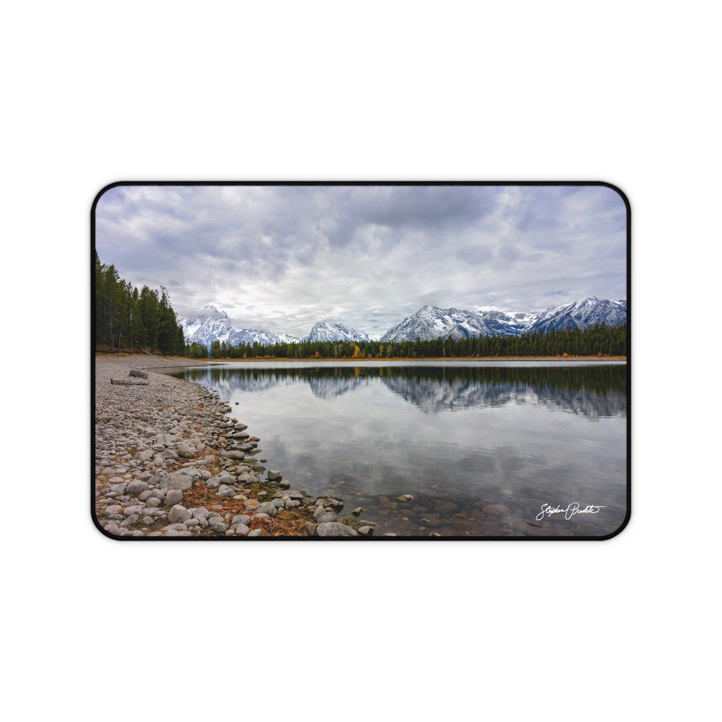 Desk Mat - Grand Teton Mountain Reflection by Stephen Predtechenskis