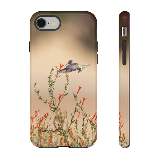 Phone Tough Case -- Hummingbird at Red Flowers