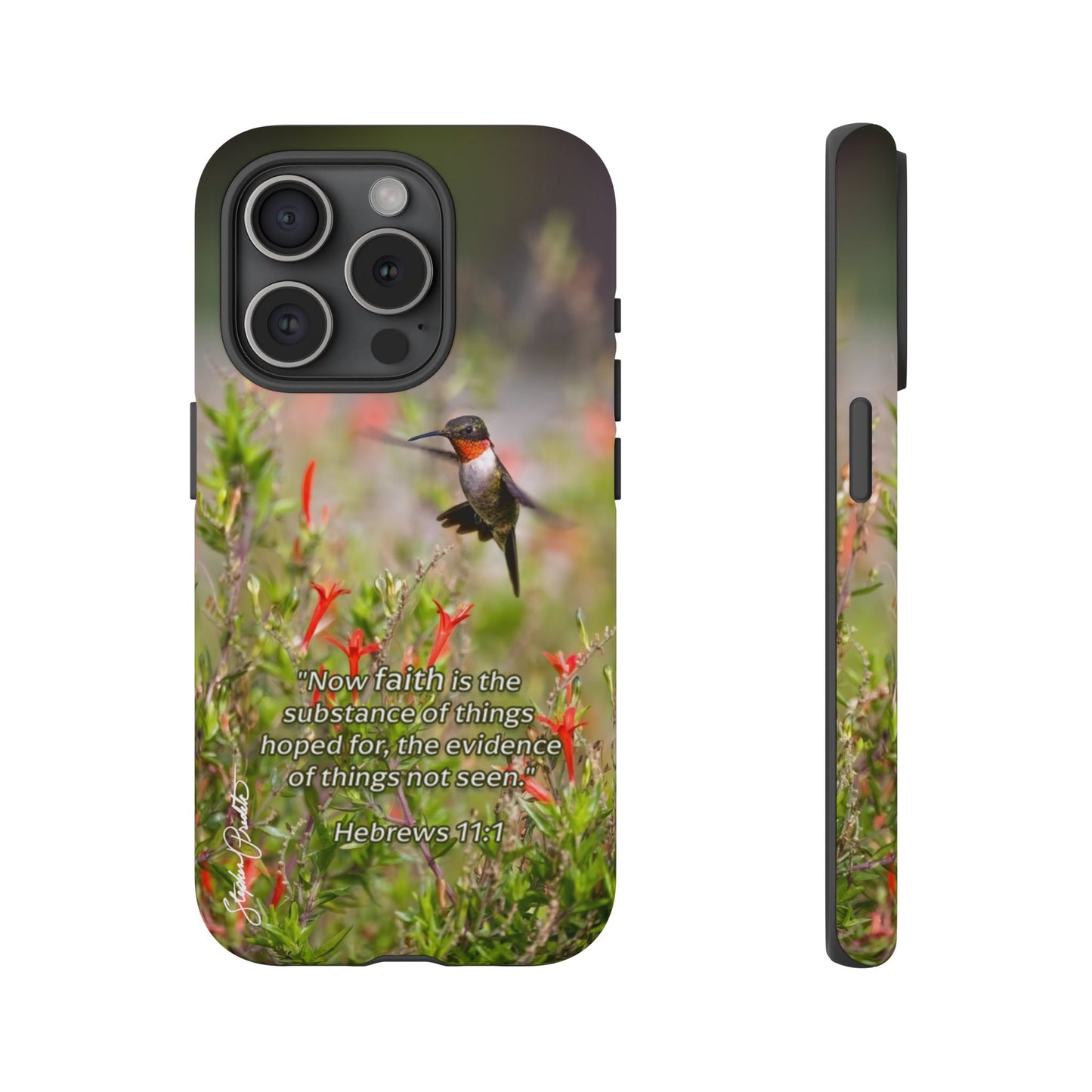 Phone Tough Case -- Heb. 11:1 -- Ruby-throated Hummingbird
