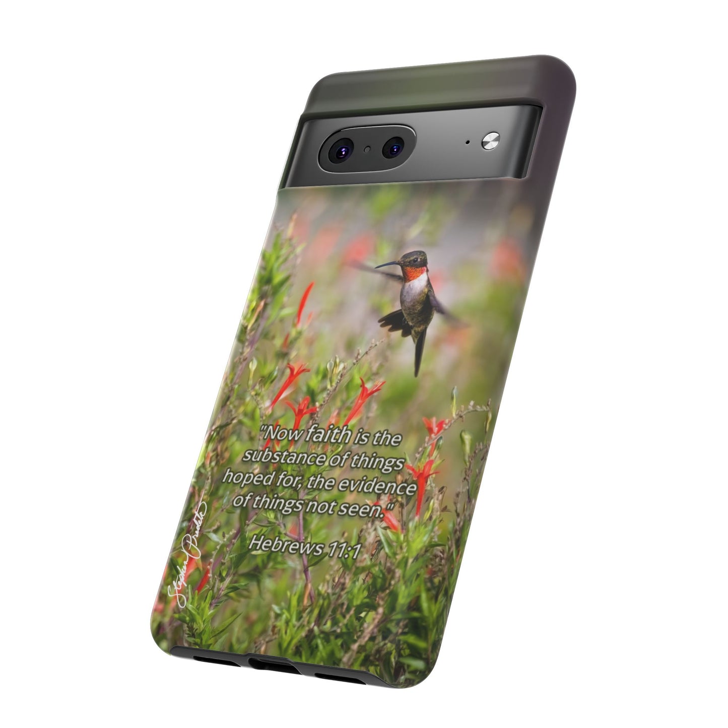 Phone Tough Case -- Heb. 11:1 -- Ruby-throated Hummingbird