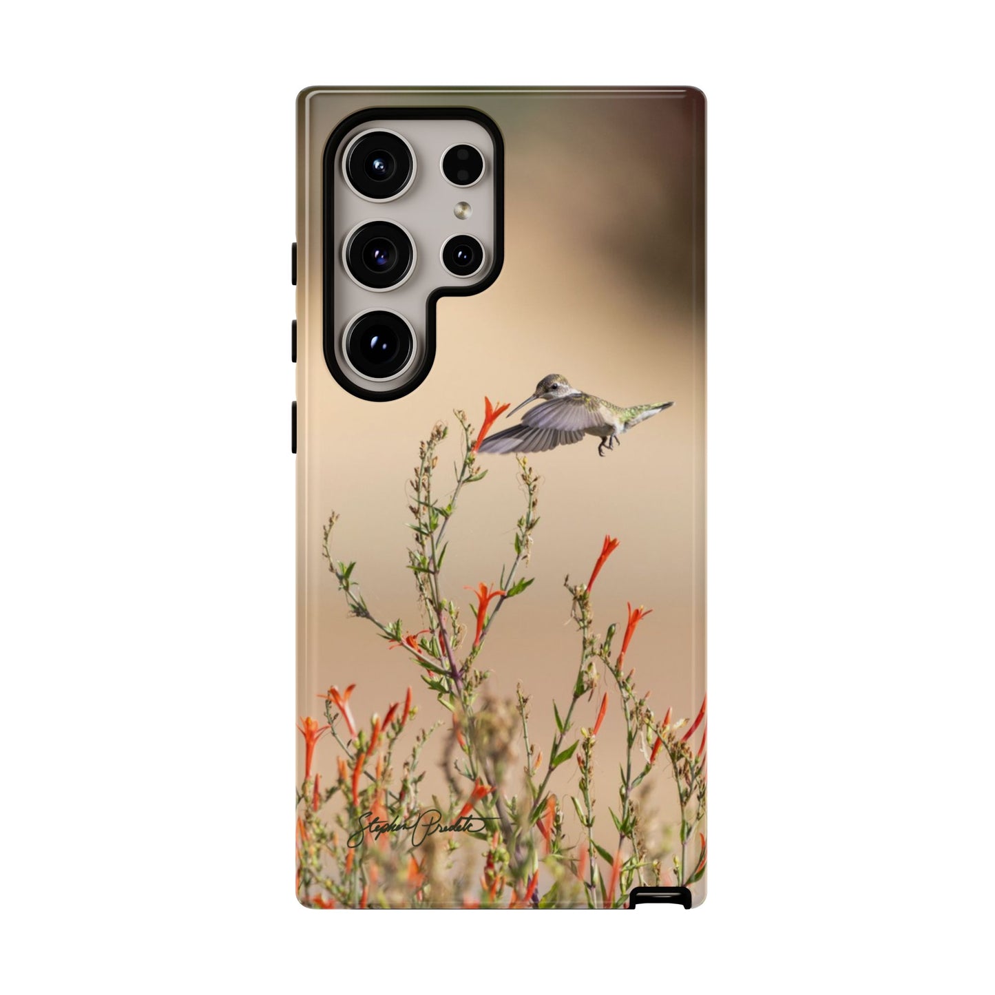 Phone Tough Case -- Hummingbird at Red Flowers