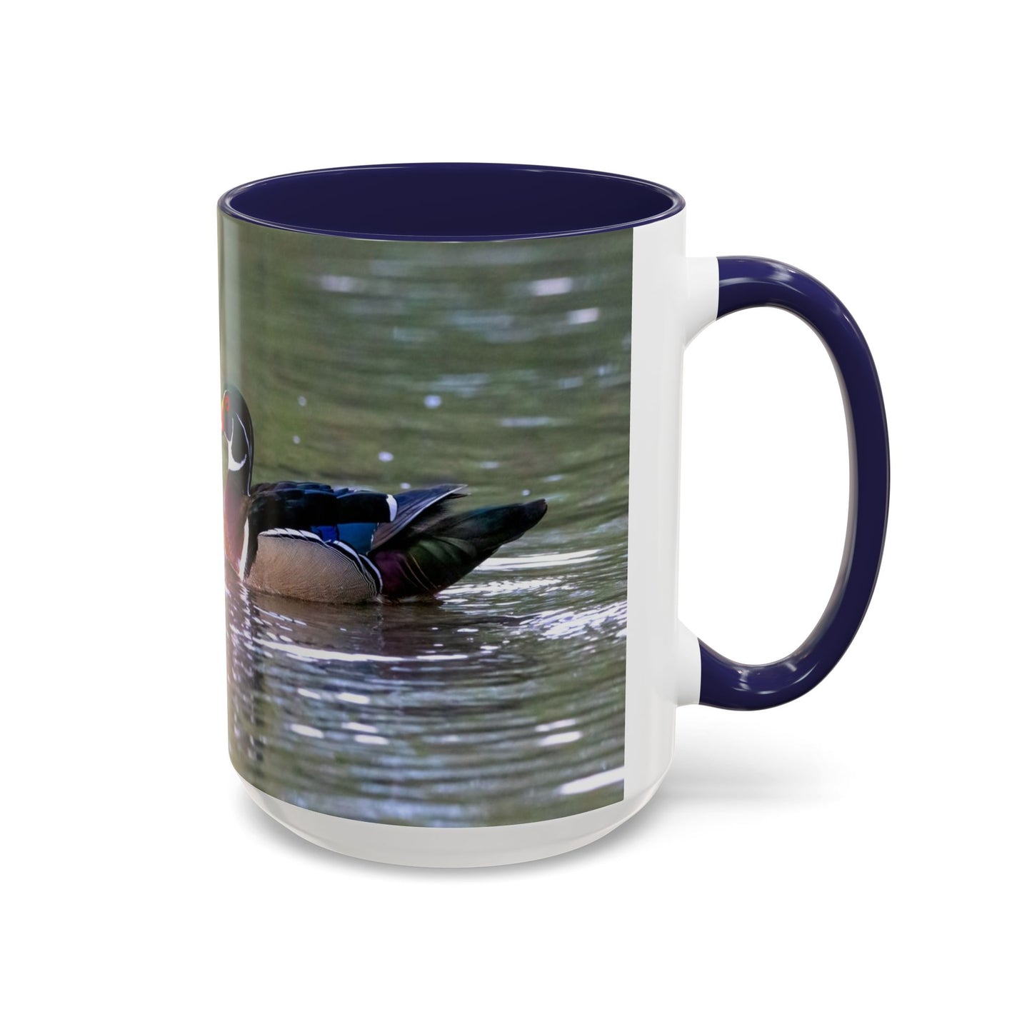 Accent Coffee Mug (11oz, 15oz) -- Wood Ducks Kissing