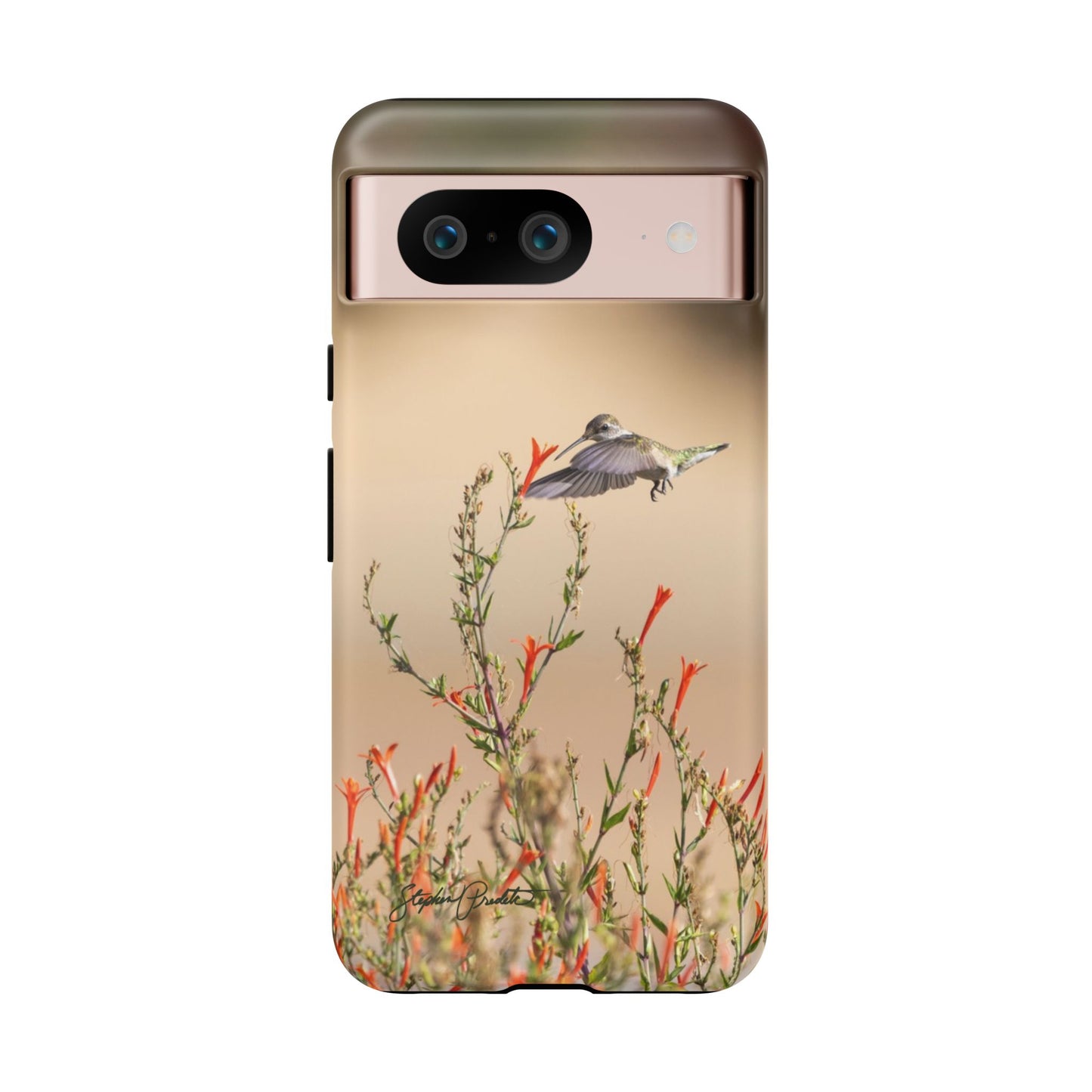 Phone Tough Case -- Hummingbird at Red Flowers