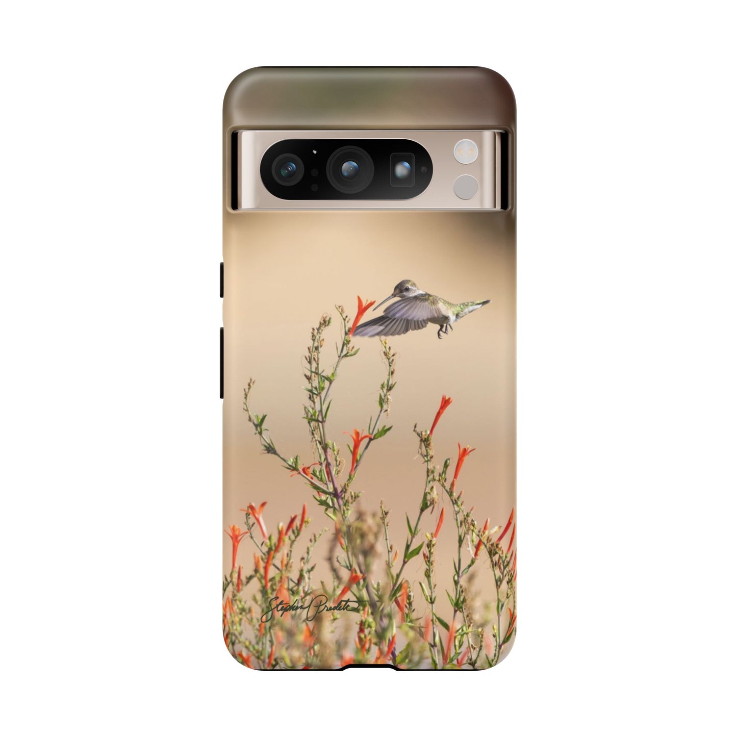 Phone Tough Case -- Hummingbird at Red Flowers