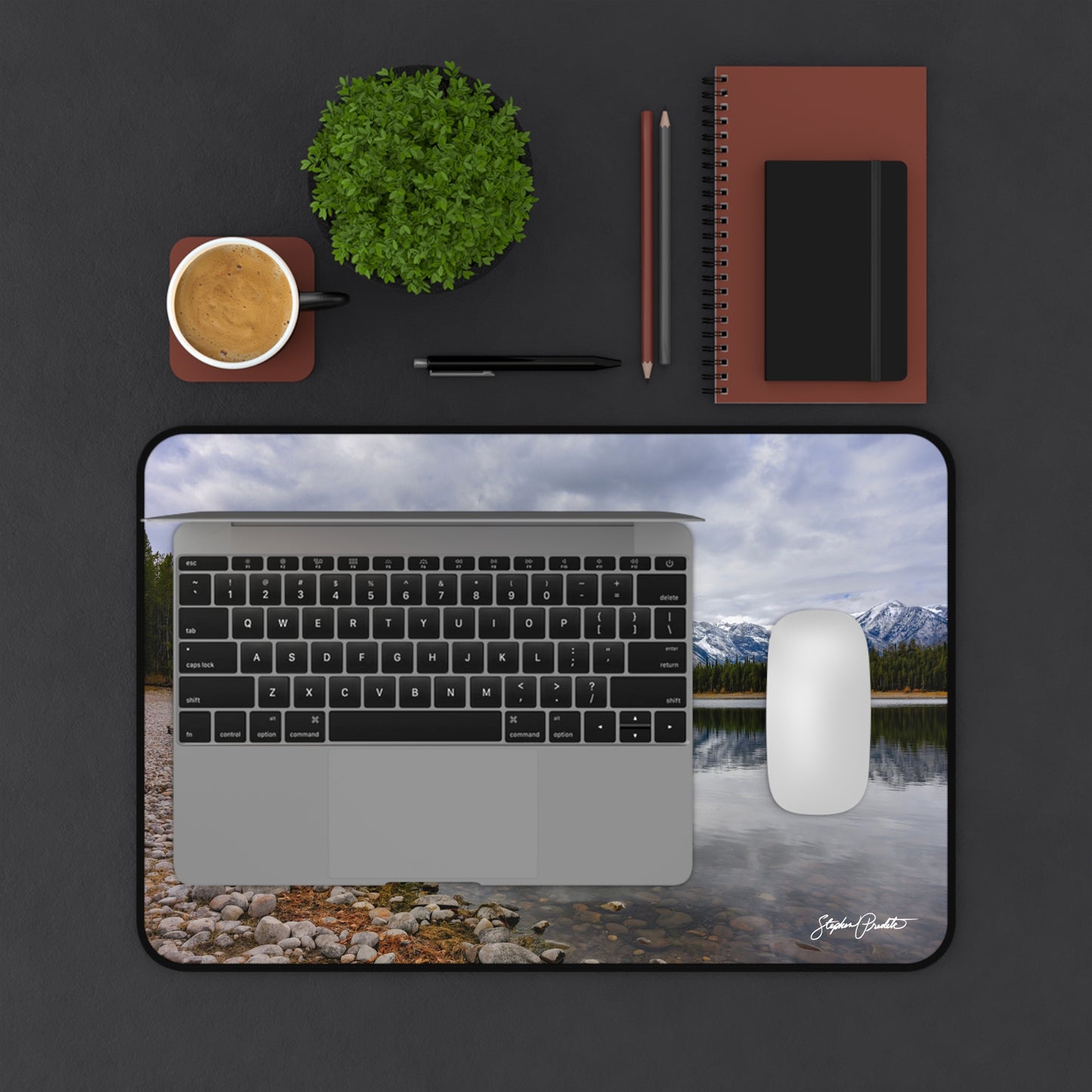 Desk Mat - Grand Teton Mountain Reflection by Stephen Predtechenskis