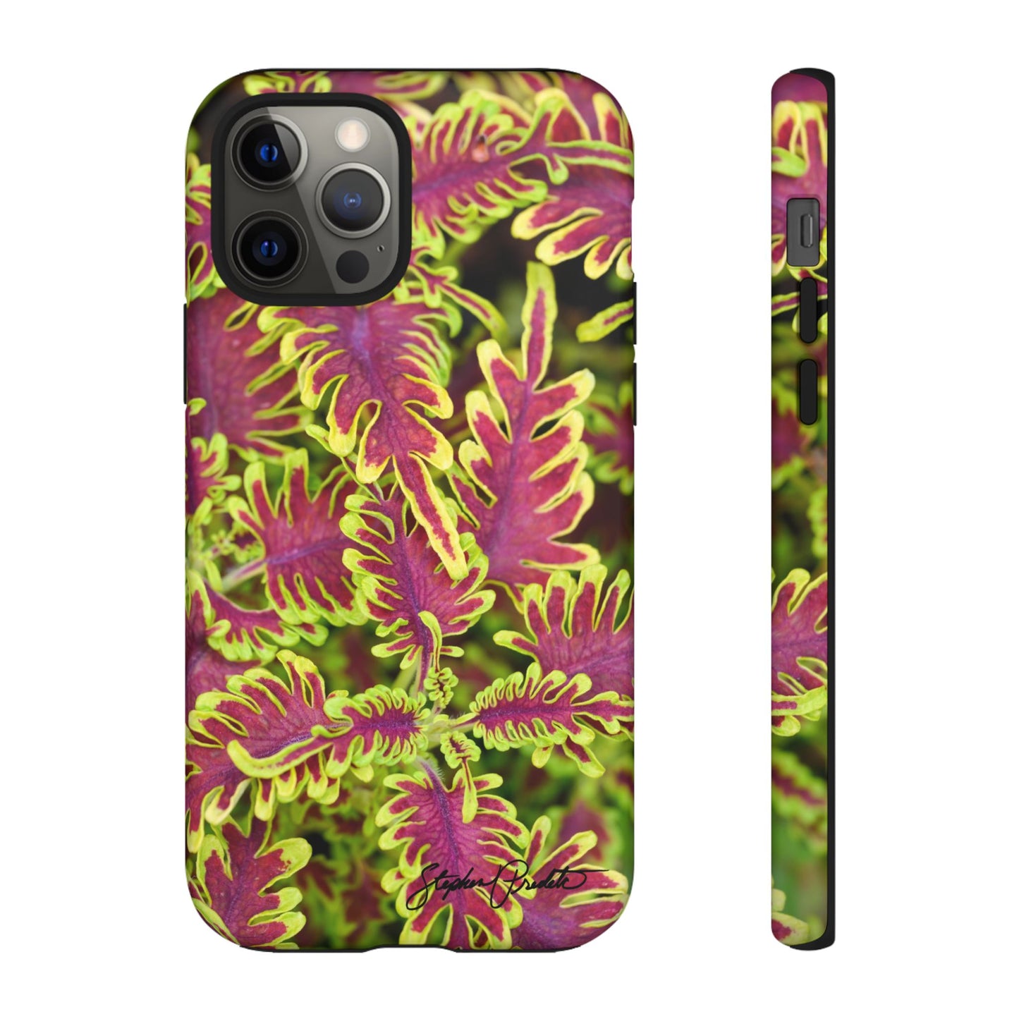 Phone Tough Case — Vibrant Variegated Botanical Design with Coleus Leaves