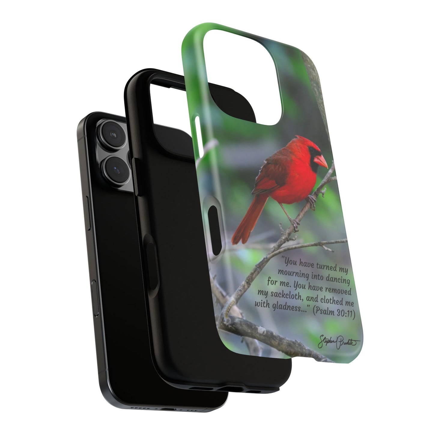 Phone Tough Case - Northern Cardinal 2 with Verse Psalm 30:11