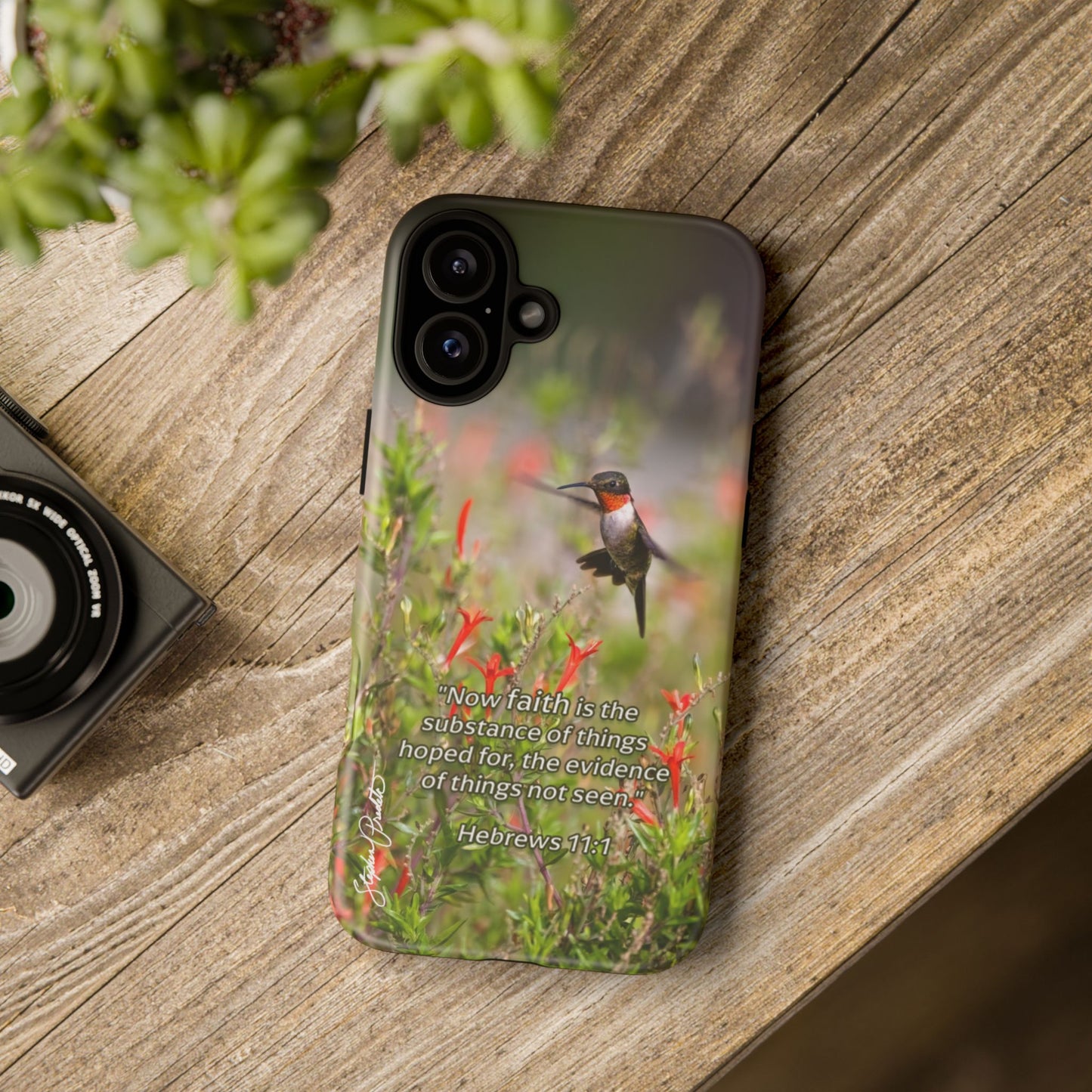 Phone Tough Case -- Heb. 11:1 -- Ruby-throated Hummingbird