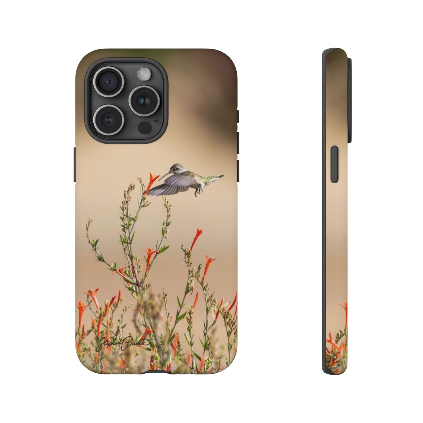 Phone Tough Case -- Hummingbird at Red Flowers