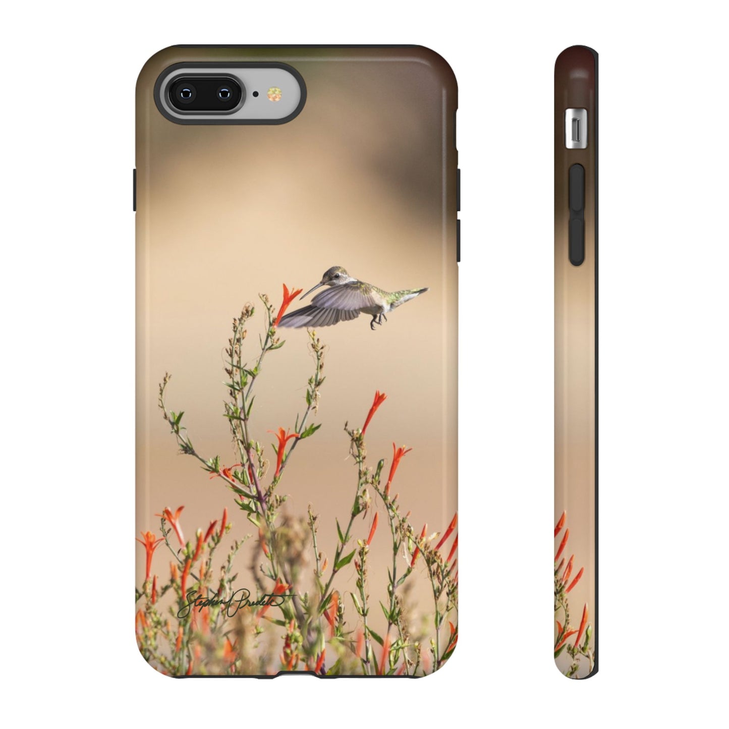 Phone Tough Case -- Hummingbird at Red Flowers