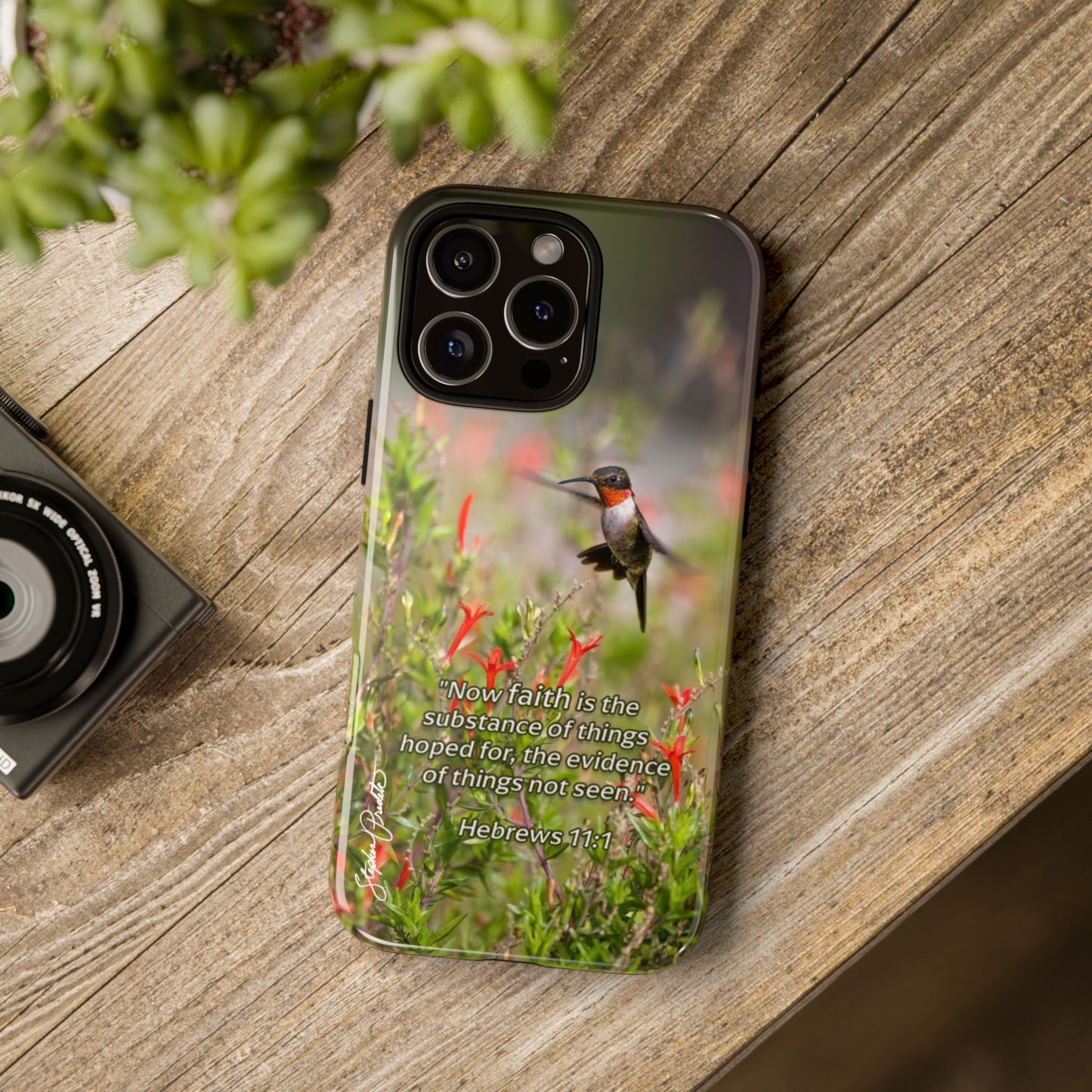 Phone Tough Case -- Heb. 11:1 -- Ruby-throated Hummingbird