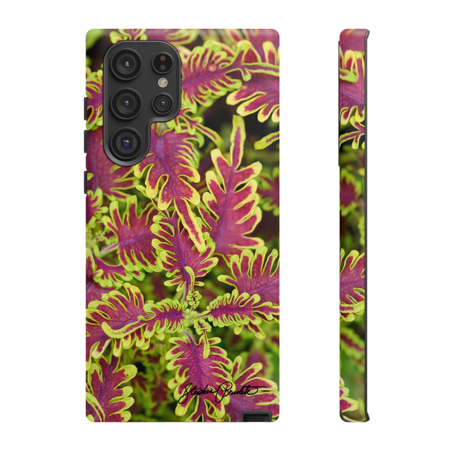 Phone Tough Case — Vibrant Variegated Botanical Design with Coleus Leaves
