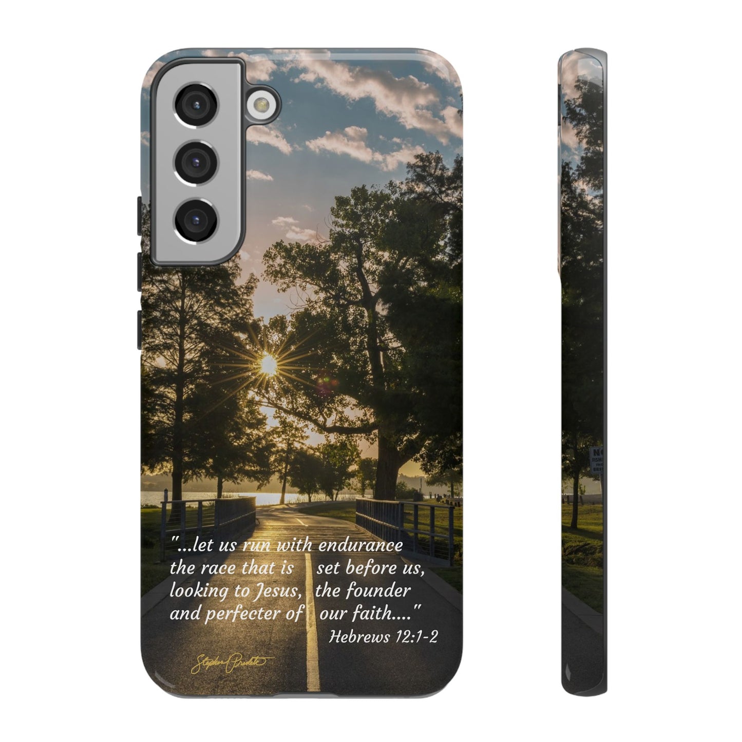 Phone Tough Case -- Heb. 12:1-2 -- Sunrise on the Running Path at White Rock Lake