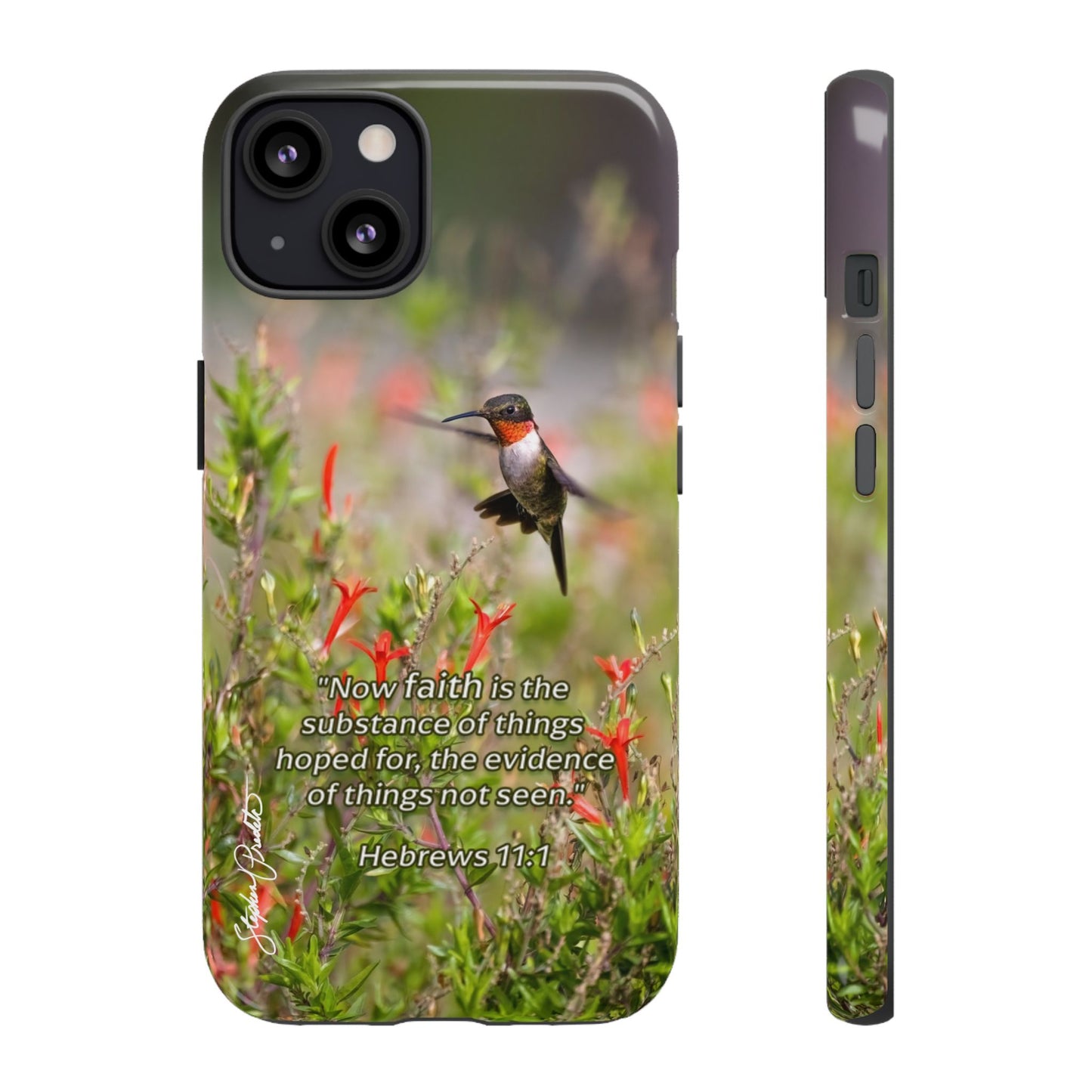 Phone Tough Case -- Heb. 11:1 -- Ruby-throated Hummingbird
